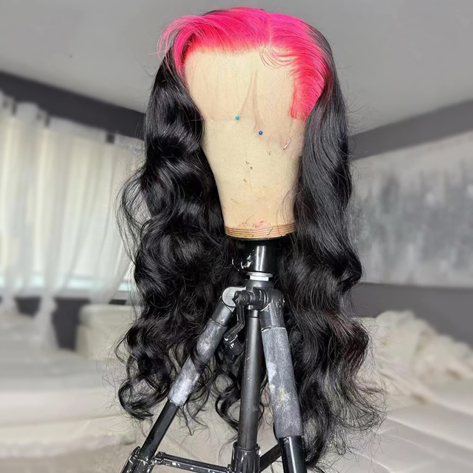 Yms Pink Roots 13X6 Hd Lace Front Wigs Human Hair 180% Density Ombre Pink Human Hair Wigs For Women Glueless Wigs Human Hair Pre