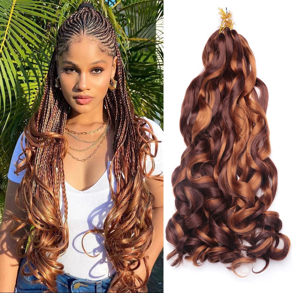 Amir Hair 8 packs French Curly Braiding Hair 26 Inch Loose Wave Braiding Hair Pre Stretched Synthetic Hair Extensions (3033#)