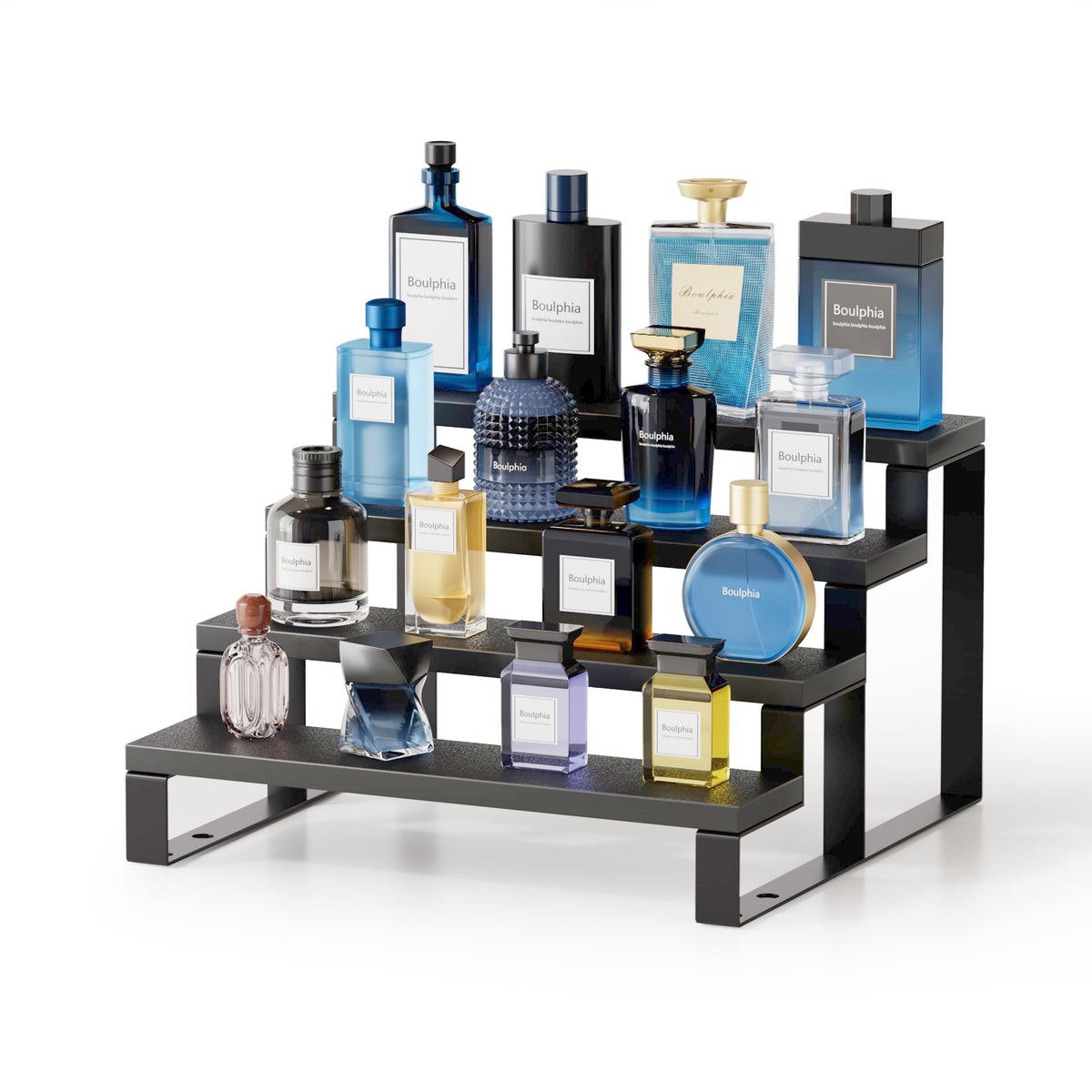 Boulphia Cologne Organizer For Men, 12 Inch Wood Cologne Stand 4 Tier Perfume Organizer For Dresser, Versatile Step Display Stan