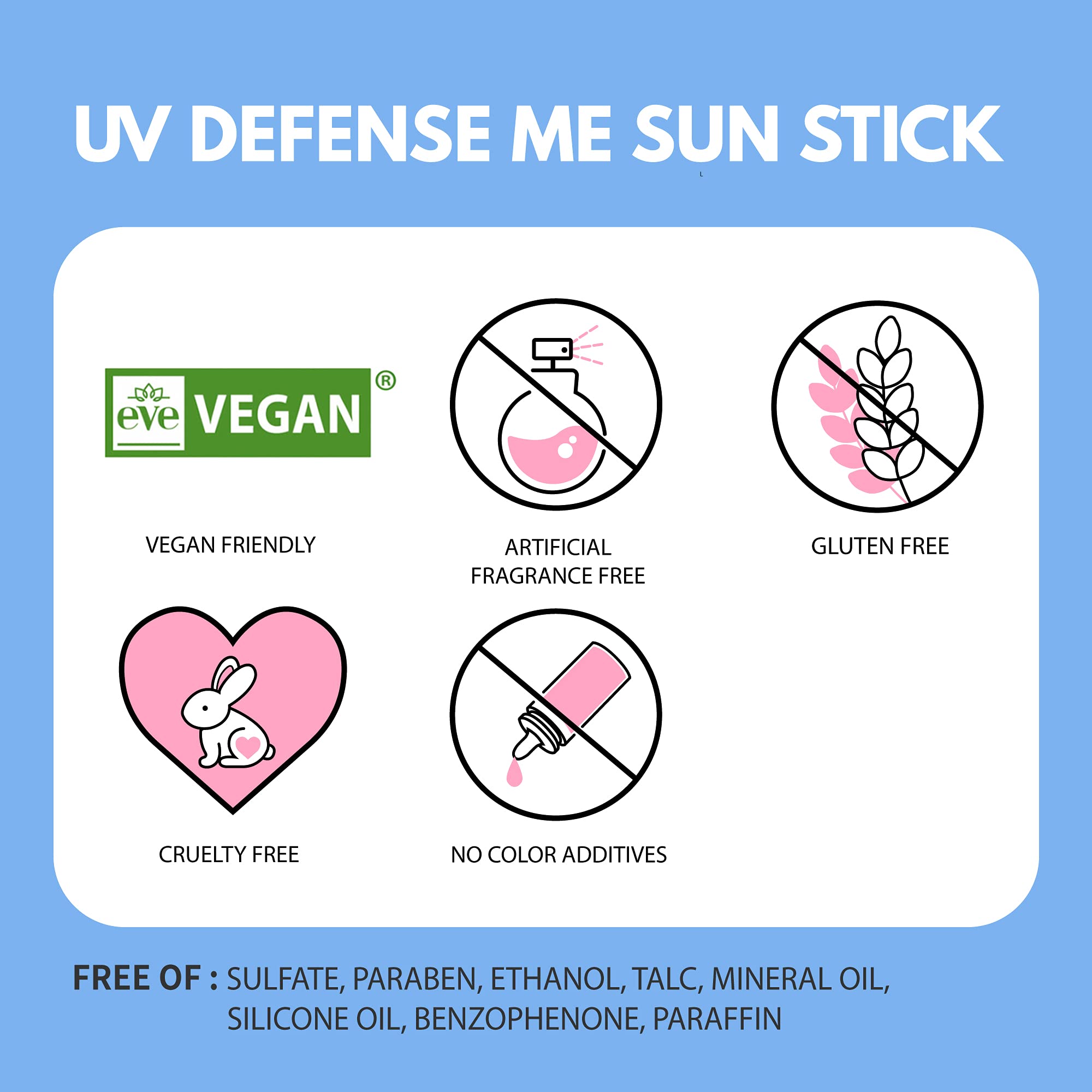 Makeprem Uva Uvb Defense Me Calming Sun Stick Sunblock Spf 50+ Pa++++ 0.7 Oz Vegan Sensitive Oily Acne-Prone Skin Reef-Safe Mine