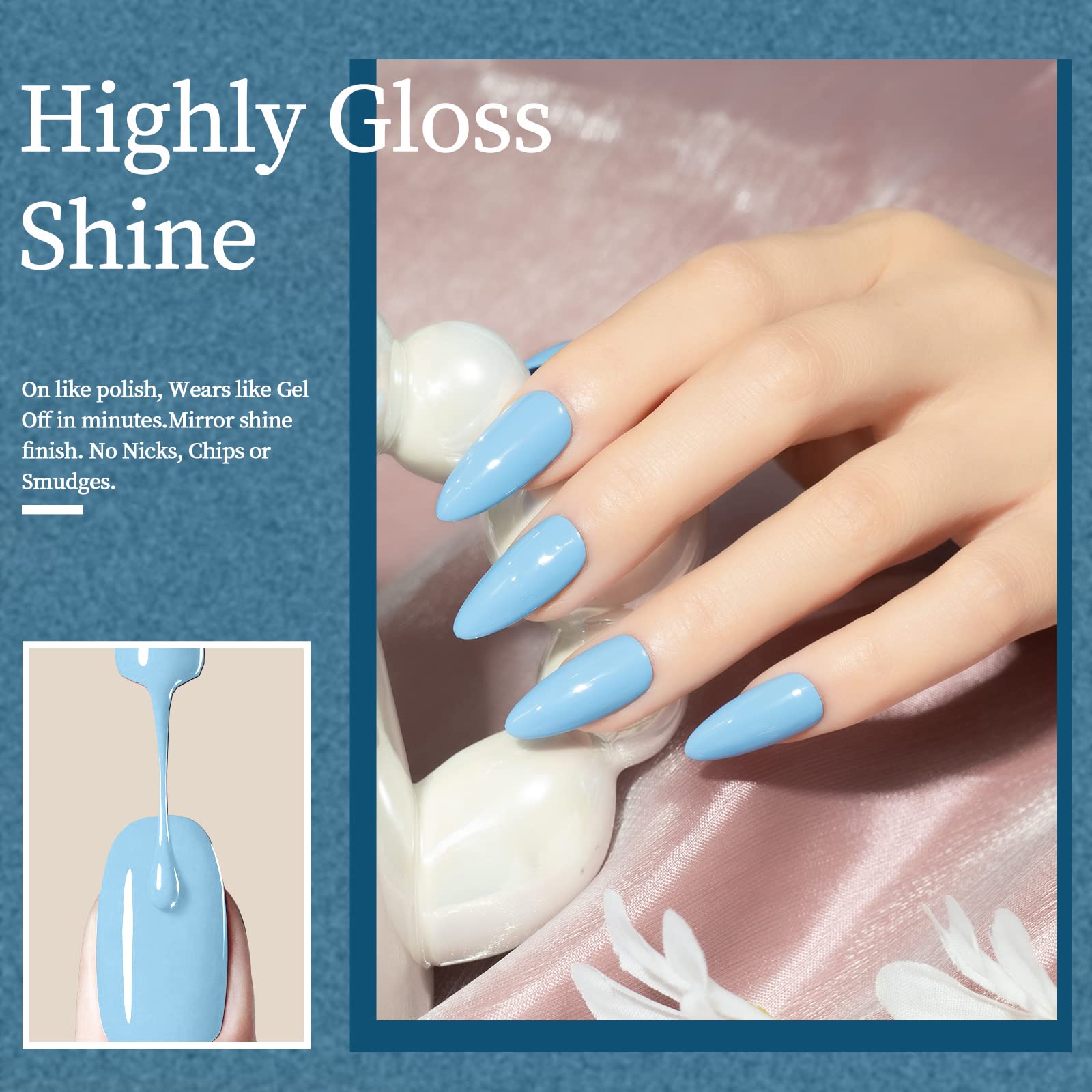 Maychao 15Ml Blue Gel Nail Polish 1Pc Baby Blue Gel Polish Soak Off Uv Led Nail Gel Polish Nail Art Starter Manicure Salon Diy A