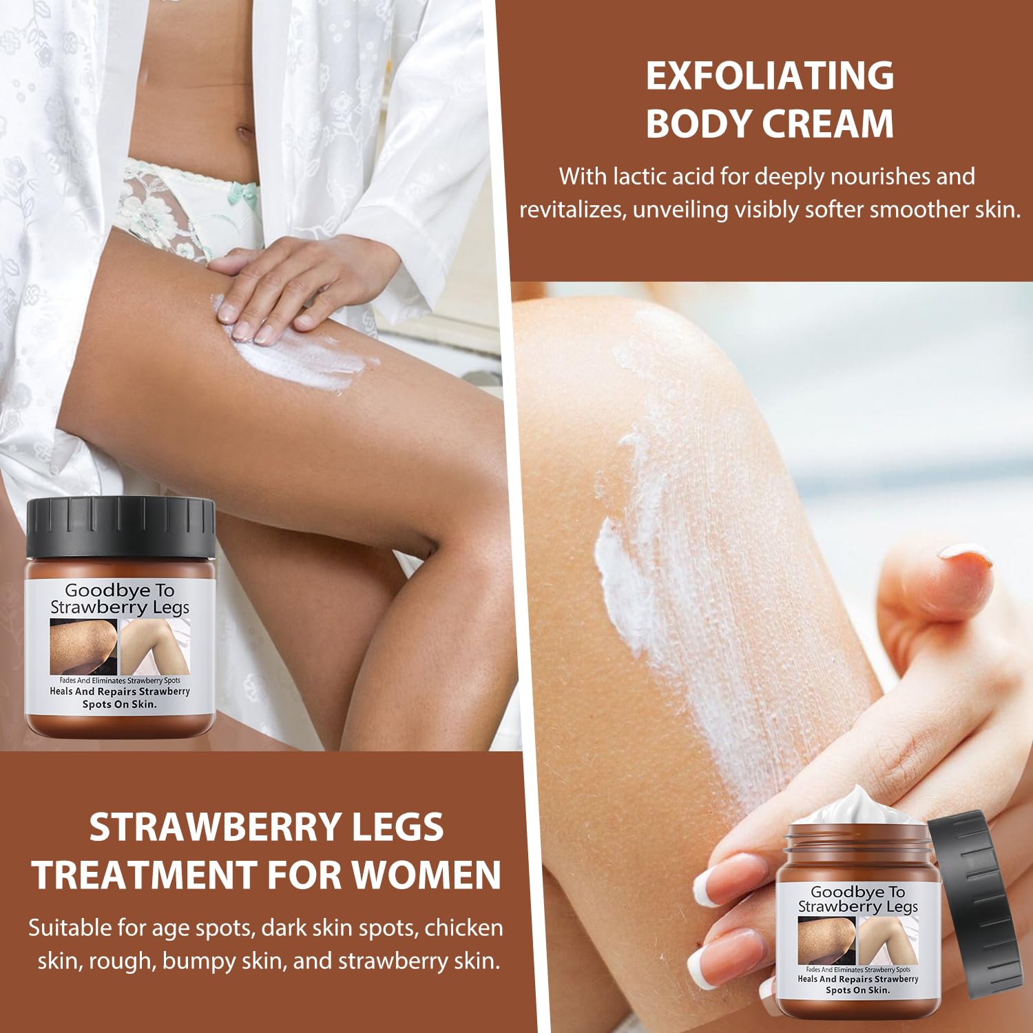 Strawberry Legs Treatment Cream For Women Keratosis Pilaris Lotion Chicken Skin Treatment Moisturizing Strawberry Skin Smooth Ra