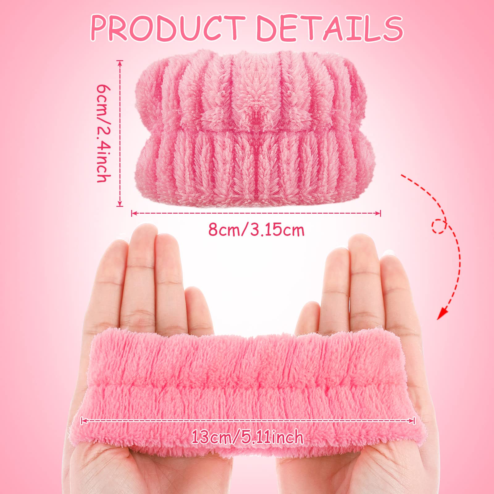 Chuangdi 4 Pairs Wrist Spa Wrist Bands For Washing Face Microfiber Wrist Wash Towel Band Scrunchies Absorbent Wrist Sweatband Fo