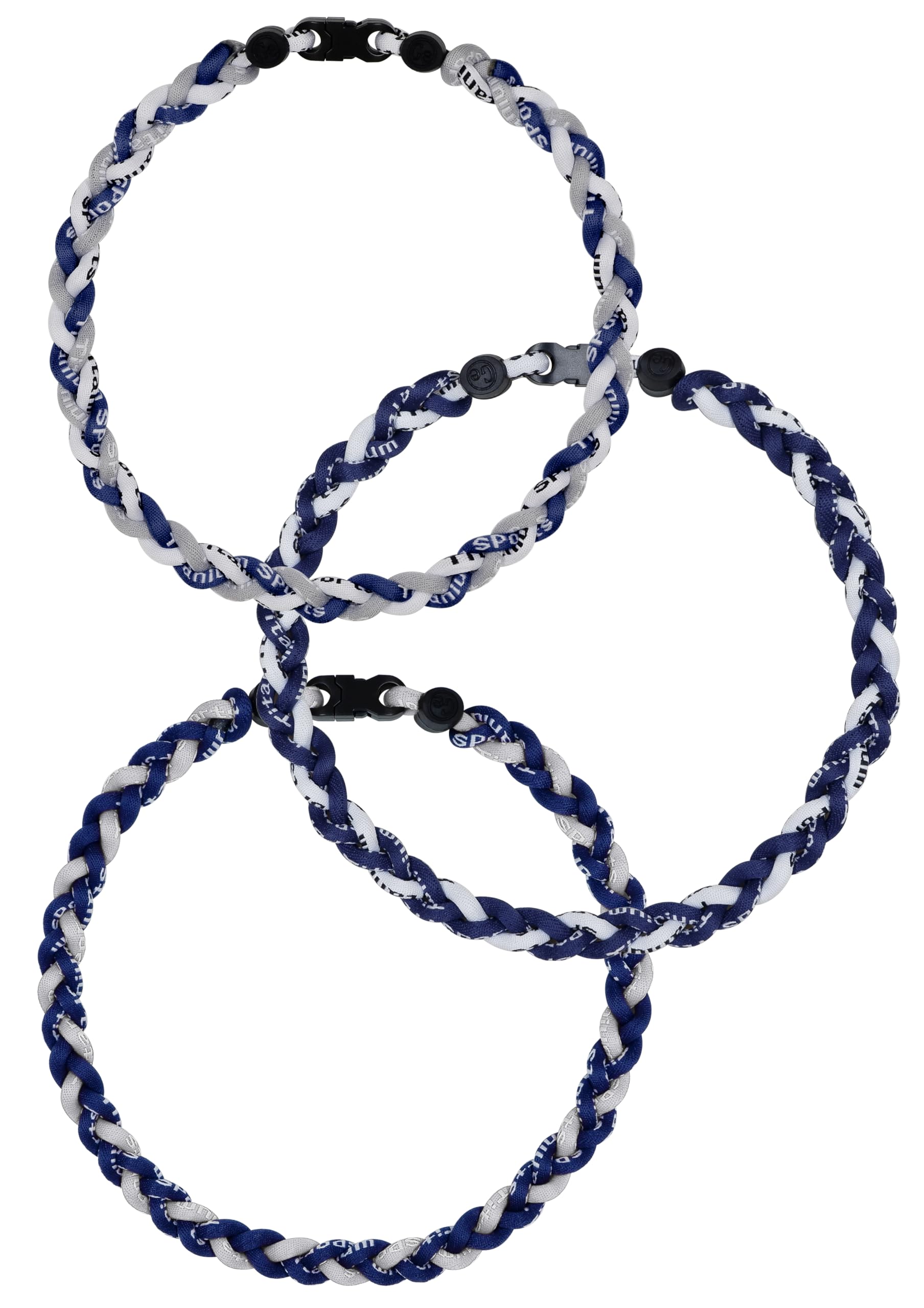 SUPBOMM 3 pcs Baseball Rope Necklaces, League Team Colors Braided Necklace, Baseball Team Gifts, Yankees