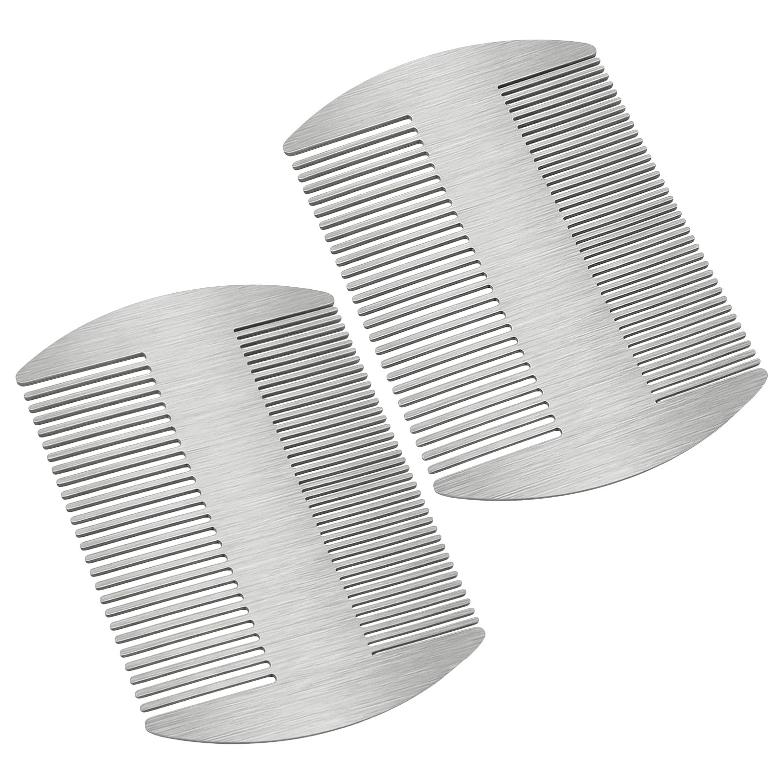 Mabor 2PCS Stainless Steel Comb, Metal Beard & Hair Comb for Men  Credit Card Size Pocket Combs for Travel, Grooming