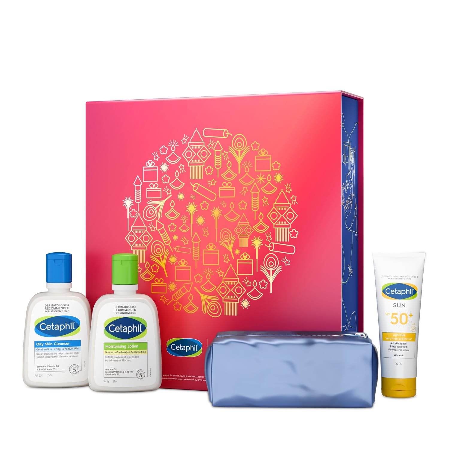 Cetaphil Giftpack For Face And Body | Gentle Skin Cleanser 125Ml + Moisturizing Lotion 100Ml + Cetaphil Sunscreen Spf 50+ 50Ml |