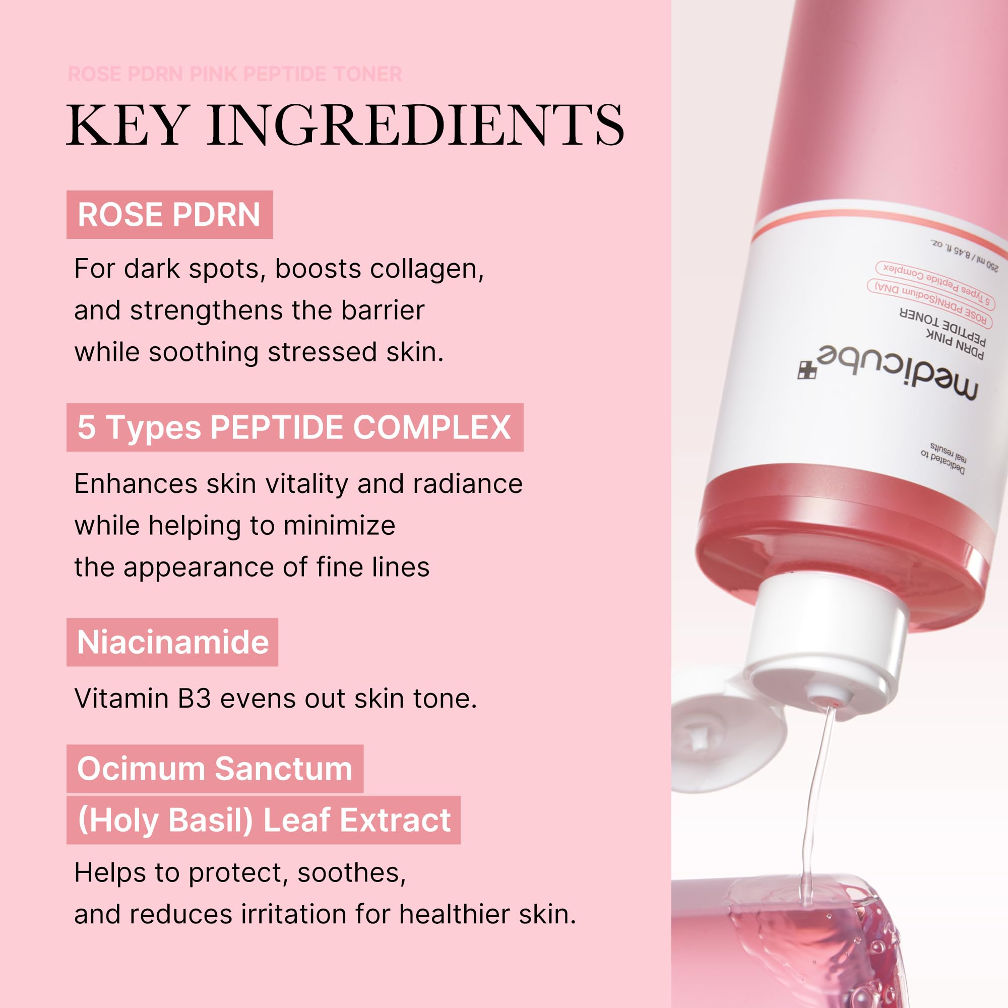Medicube Pdrn Pink Peptide Toner I Pink Glow Toner For Skin Boosting, Soothing And Calming, Uneven Skin Tone, Rose Pdrn & Peptid