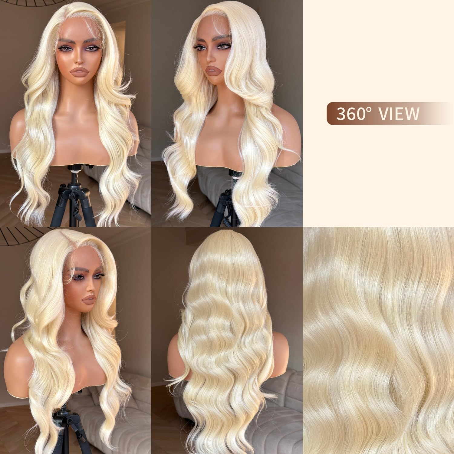 BrownBomb Blonde Lace Front Wig Real Hair Luster Pre Toned Blonde Wig, 613 Lace Front Wig Pre Plucked, Glueless 13X5X1 Synthetic