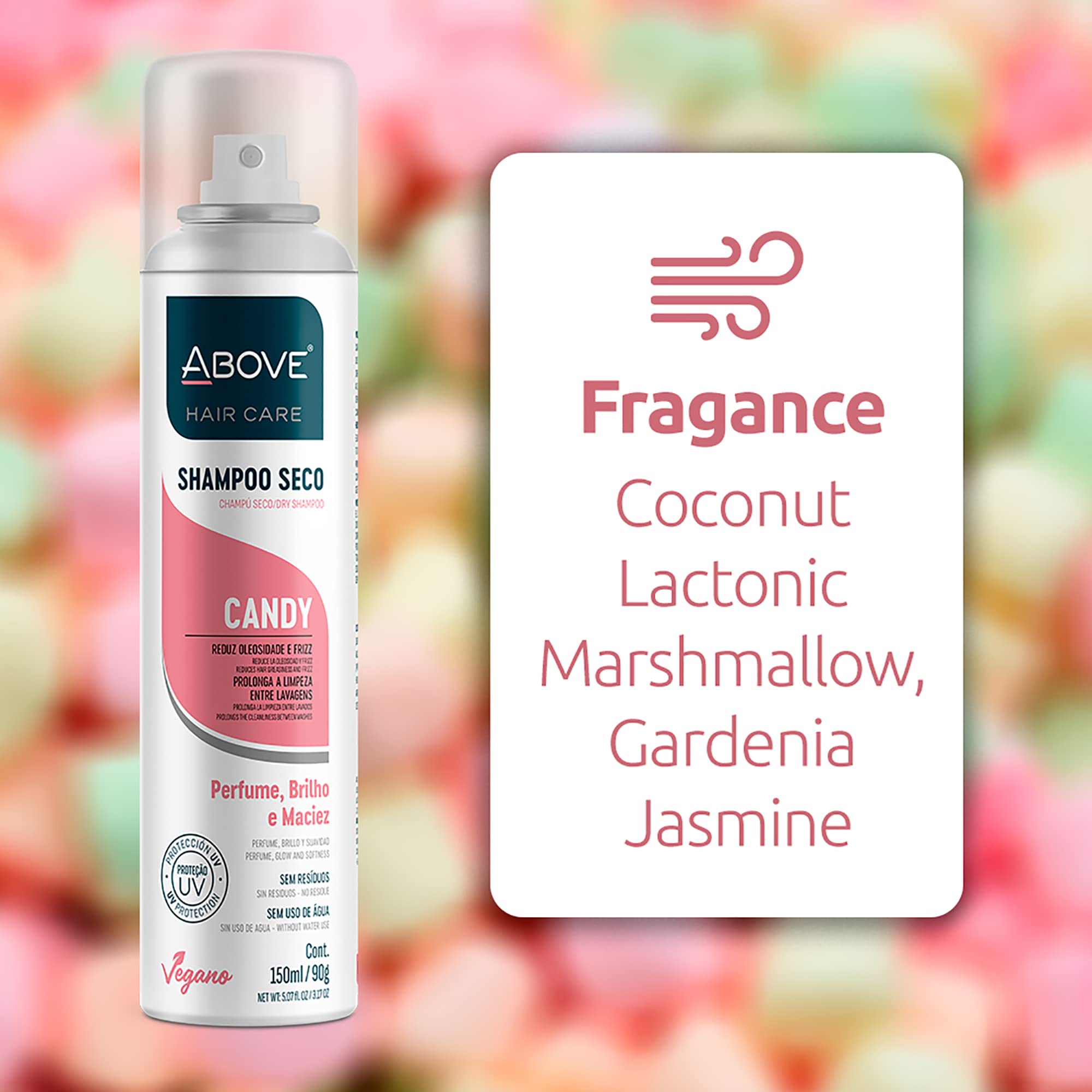 Above Candy - Dry Shampoo - Absorbs Excess Oil Between Washes - Gives Softness And Shine To Your Strands - Does Not Leave Residu