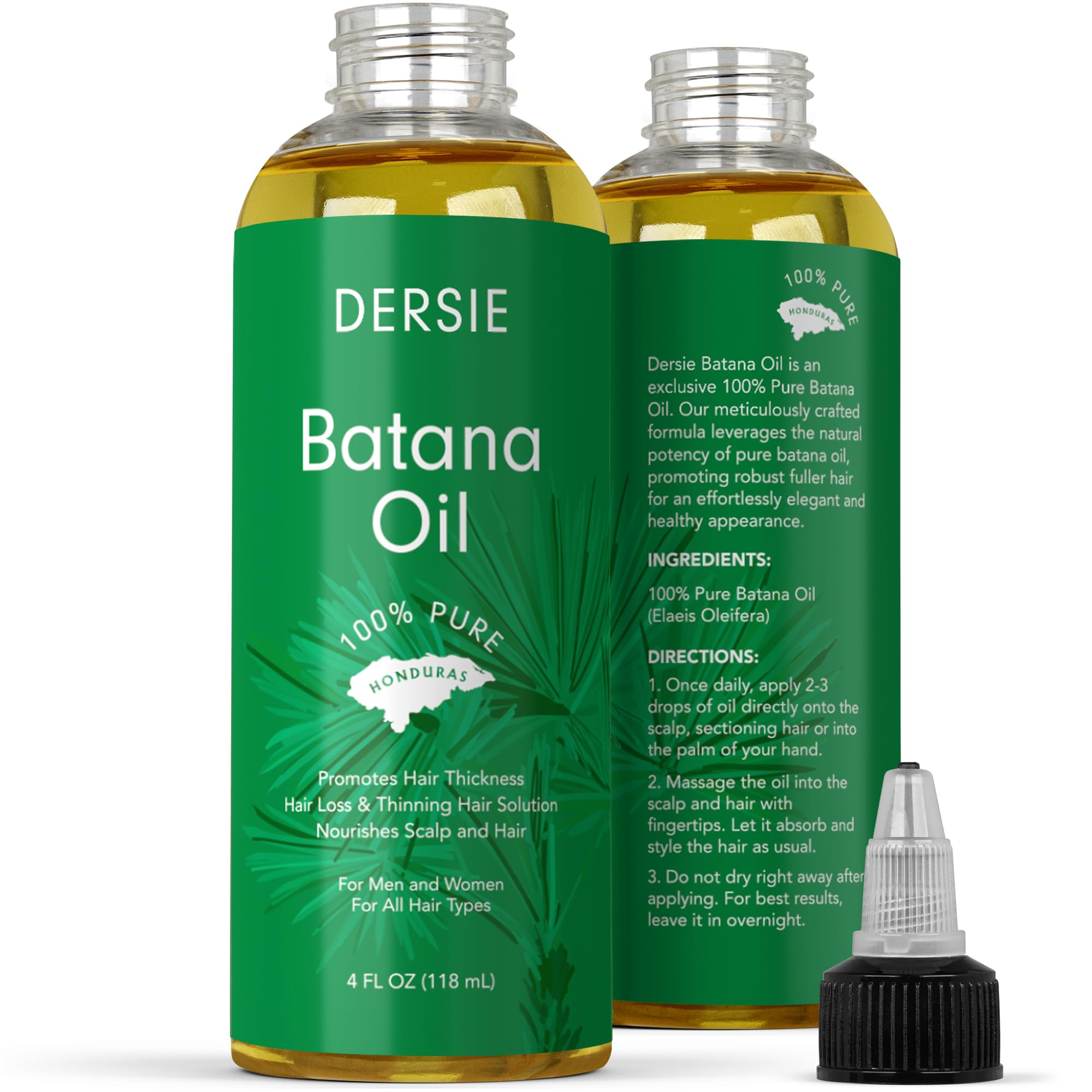 Dersie Batana Oil for Hair Growth: Dr Sebi Organic Raw Batana Oil from Honduras - 100% Pure & Natural - For Thicker & Stronger H