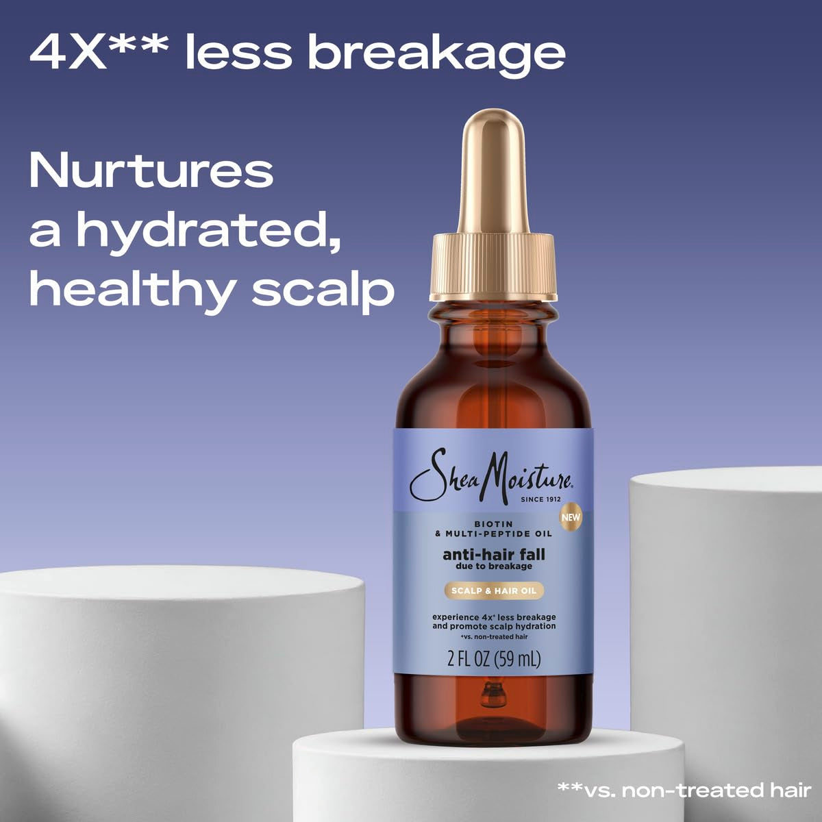 SheaMoisture Scalp & Hair Oil Anti-Hair Fall for Healthy Looking Hair and Moisturized Scalp, with Biotin & Multi-Peptide ScalpBo