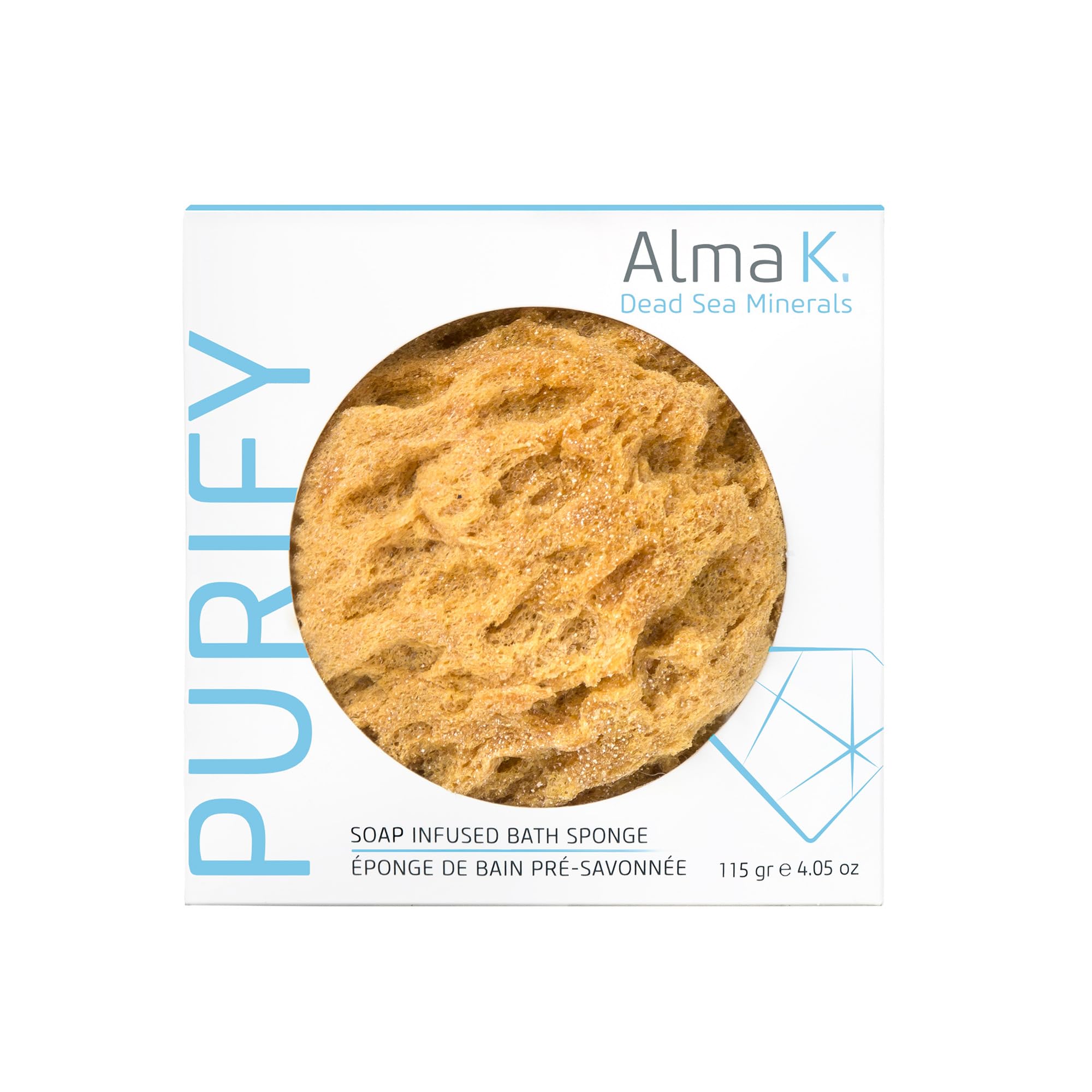 Alma K Soap Infused Bath Sponge - Exfoliating Body Scrubber With Sweet Almond And Aloe Vera - White Tea And Neroli Scent - Use 2