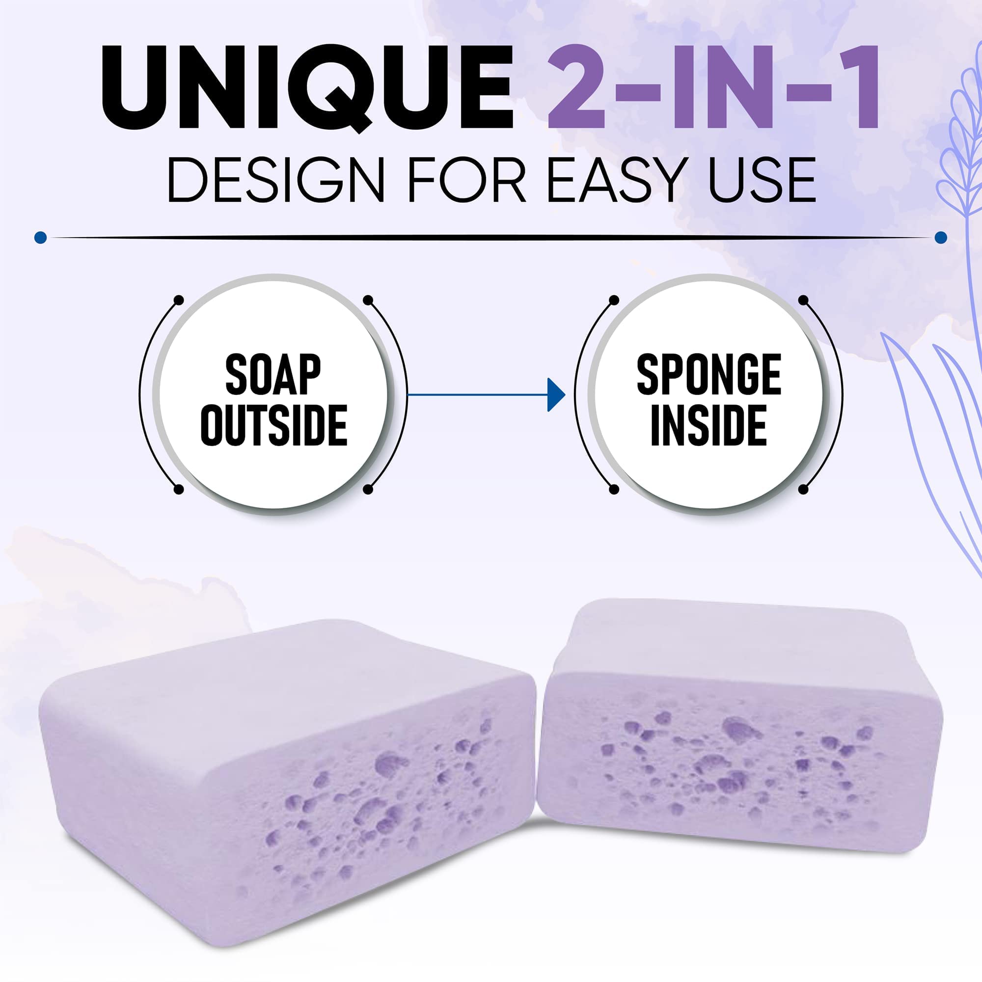 Ttaio Esponjabon Soap Sponge - Cleansing Shower Scrubber - Cleaning Bath Wash Scrub - Oil Removal - Massage  Lather Foot, Elbow,