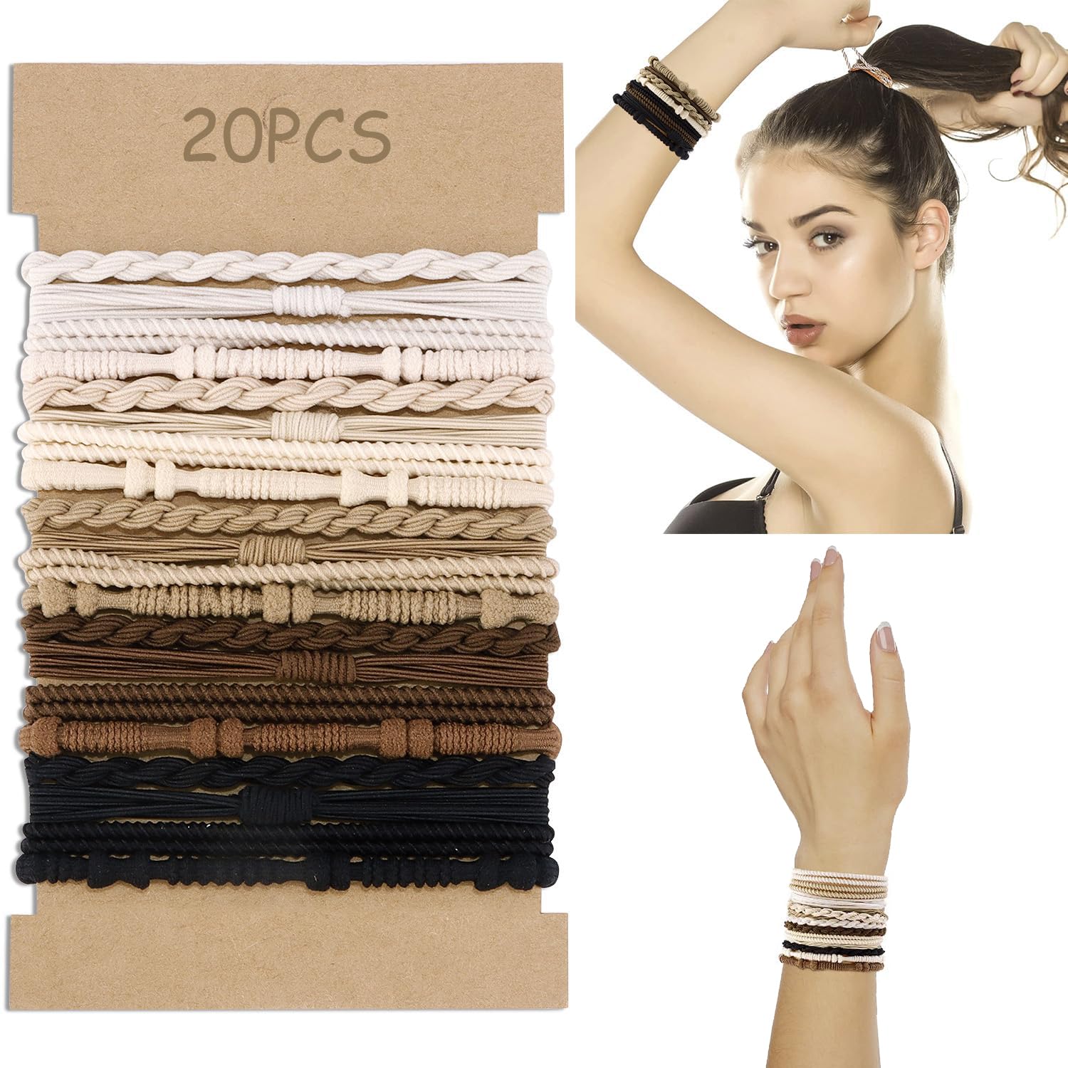CHANACO Boho Hair Accessories: Elastic Ponytail Holders for Women, No-Damage Hair Ties for Thick or Thin Hair