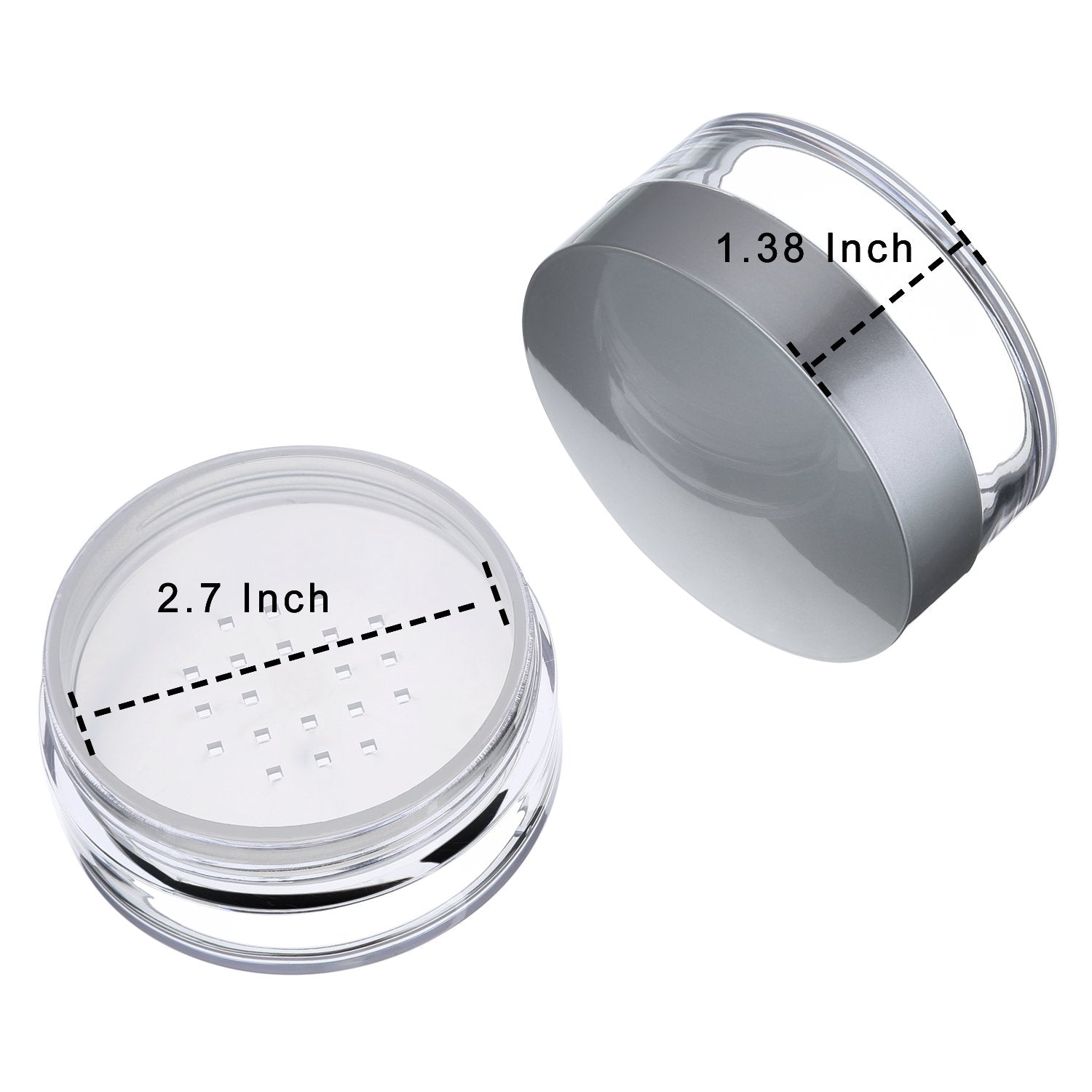 Hotop 3 Pieces 50 ml Plastic Empty Powder Case Face Powder Makeup Jar Travel Kit Blusher Cosmetic Makeup Containers with Sifter