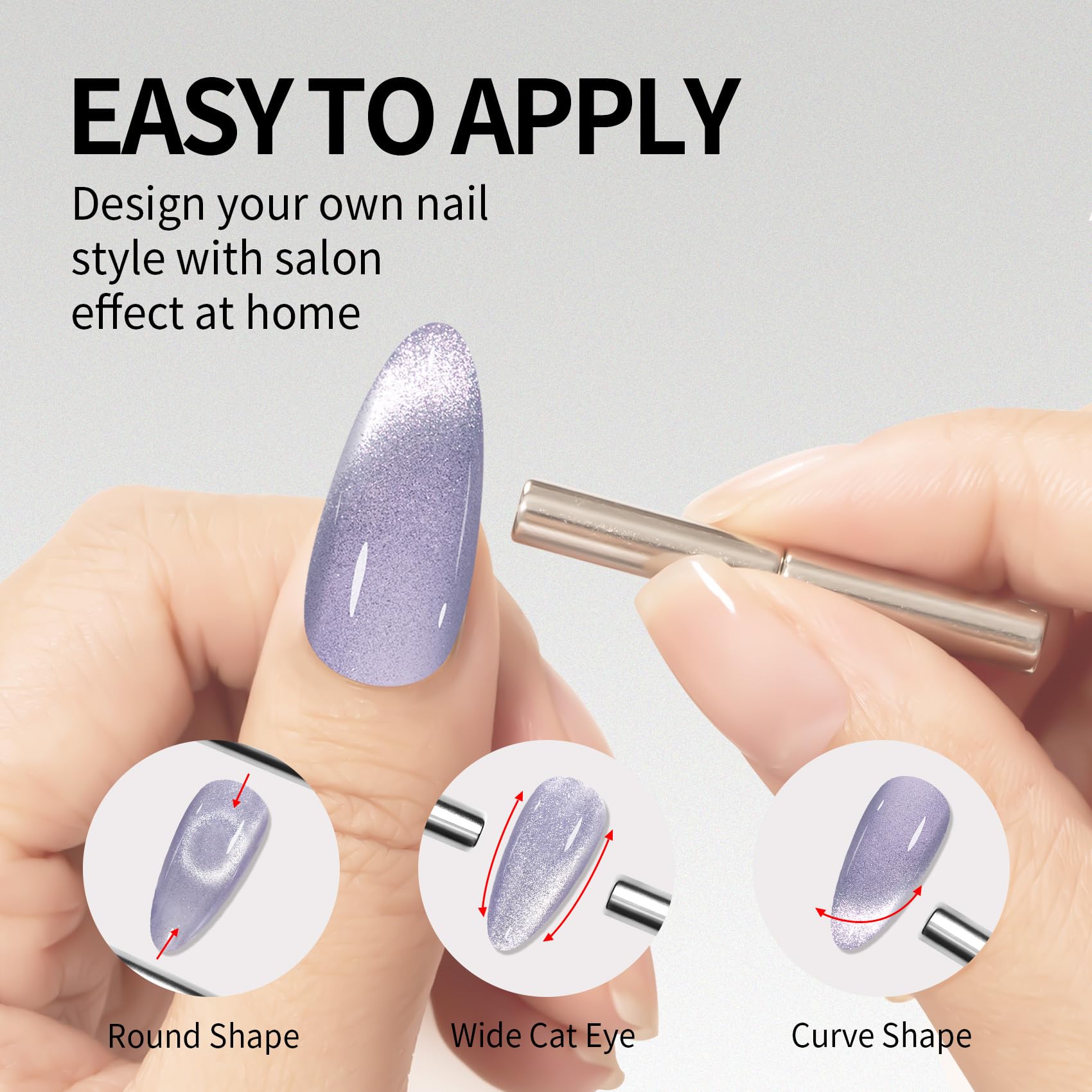 Maychao 15Ml Cat Eye Gel Nail Polish 1Pc Violet Gel Polish With Magnet Soak Off Holographic Magnetic Nail Polish For Nail Art Ma
