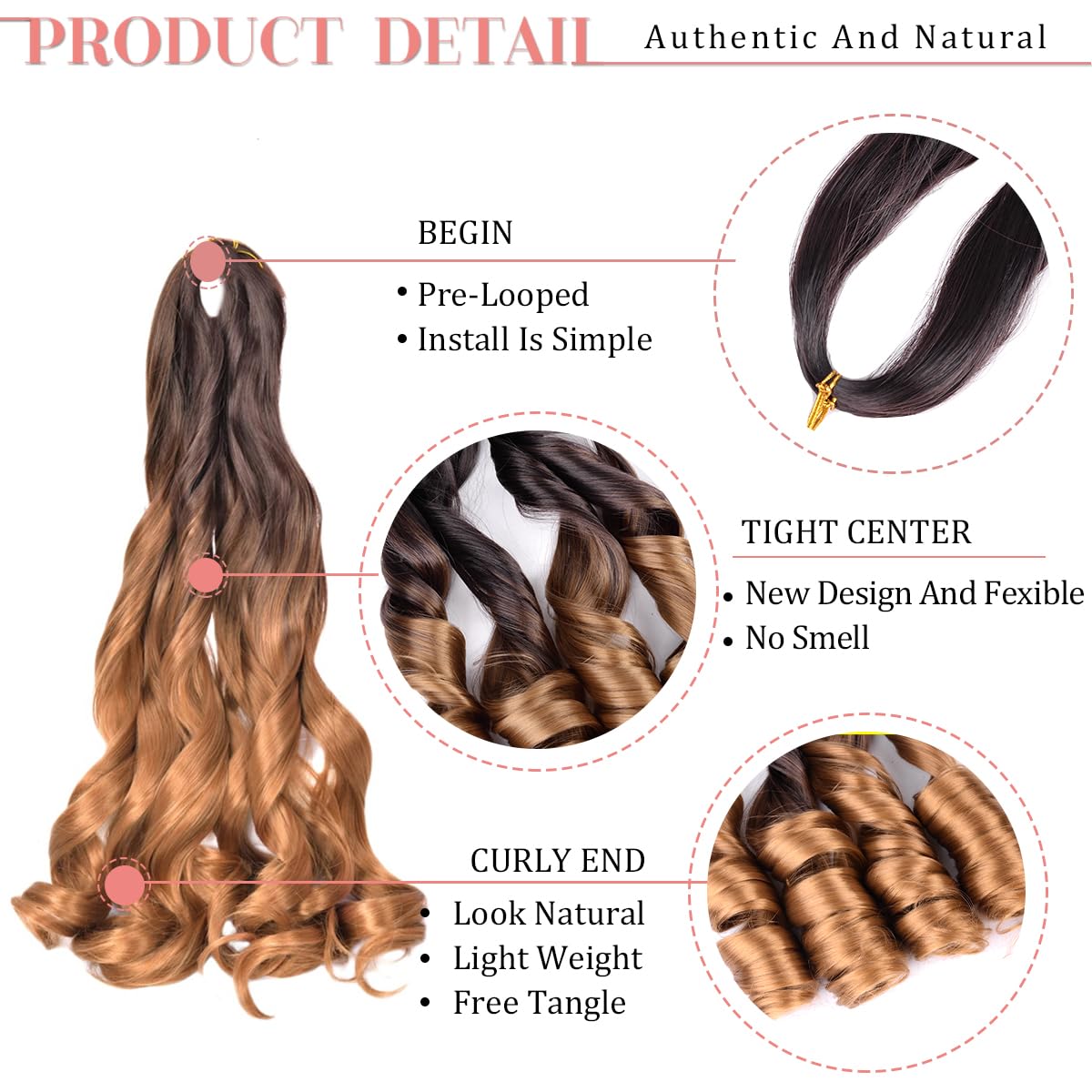 Luoyudu French Curly Braiding Hair,24 Inch #T4/30 Loose Wavy 8 Pack Bouncy French Curl Braiding Hair Extensions 75g/Pack Synthet