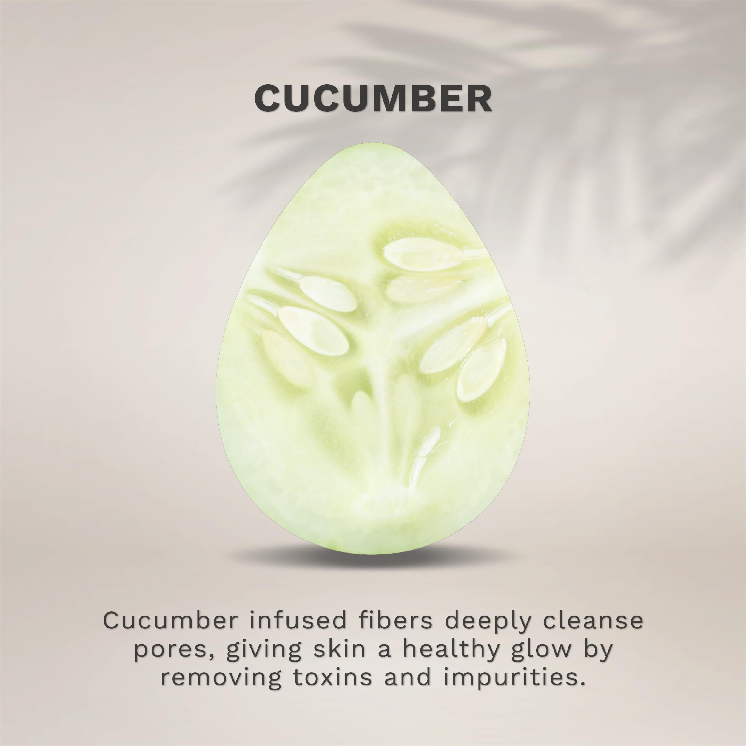 Kol Face Scrubber, Cucumber Infused Exfoliating Facial Cleansing Pads, Disposable Exfoliator Face Sponge For Daily Face Cleaning