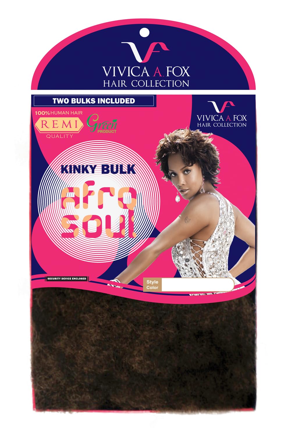 Vivica A Fox Hair Collection HKBK16V Human Hair Afro Curl Kinky Bulk Extension, 1B, 5.8 Ounce