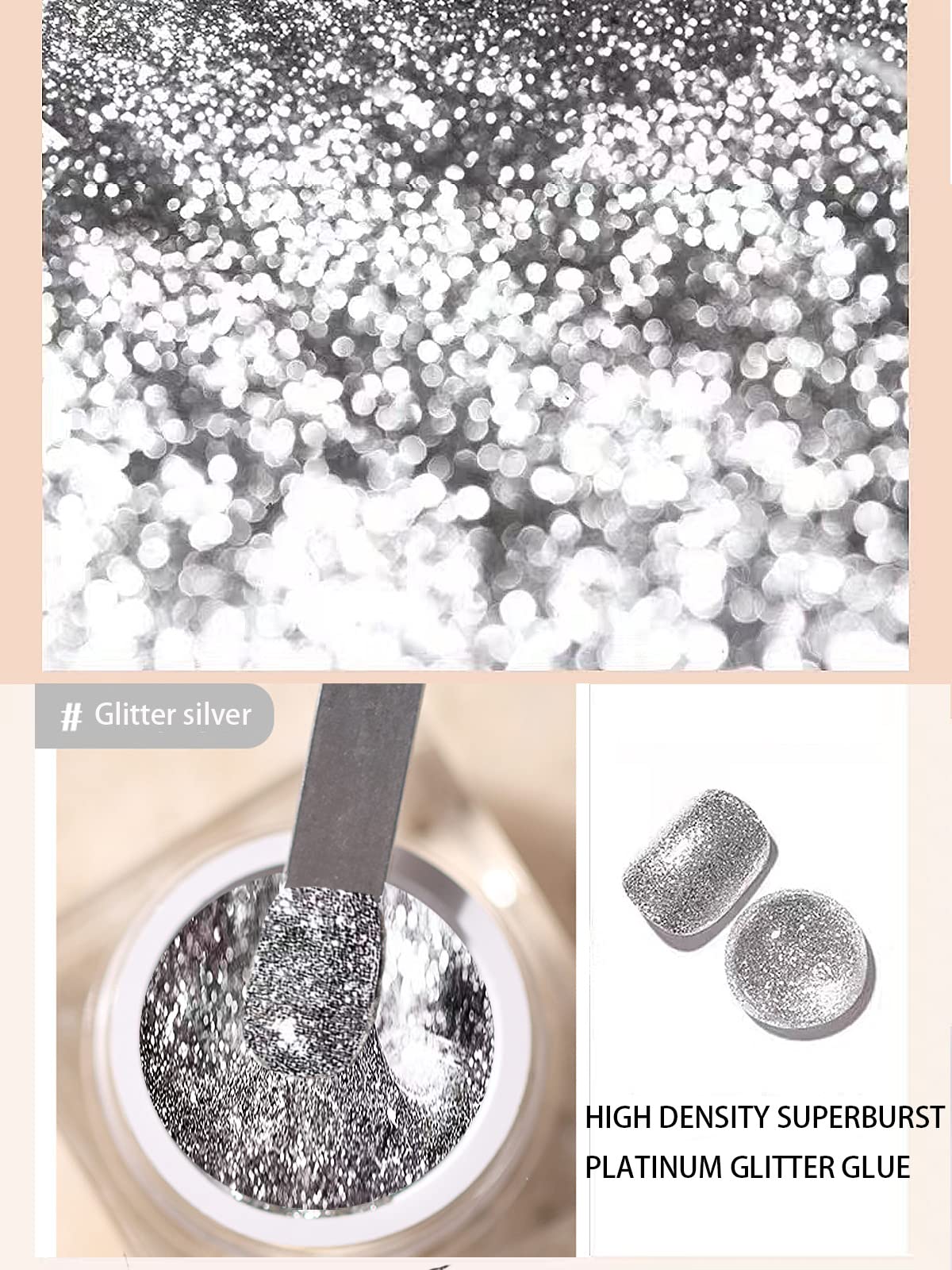 Gorvalin 3 Boxes Glitter Gel Nail Polish, 3D Gold Silver Rose Gold Nail Art Painted Liner Gel Nail Polish Holographic Chrome Spa