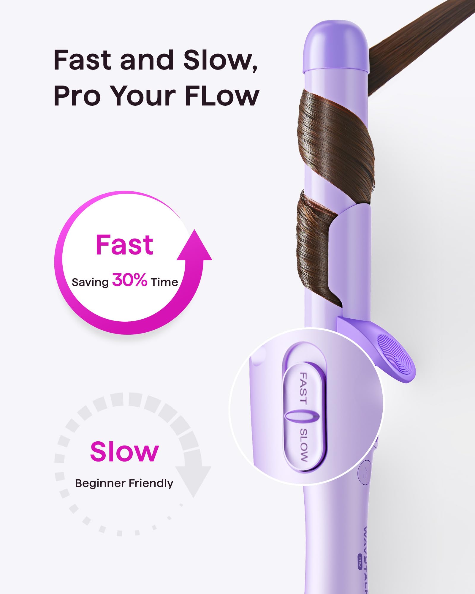 Wavytalk Rotating Curling Iron Set, Curlmaker Pro, Automatic Hair Curler with 3 Sizes Ceramic Barrel(0.5-1-1.25) for Tight & Spi