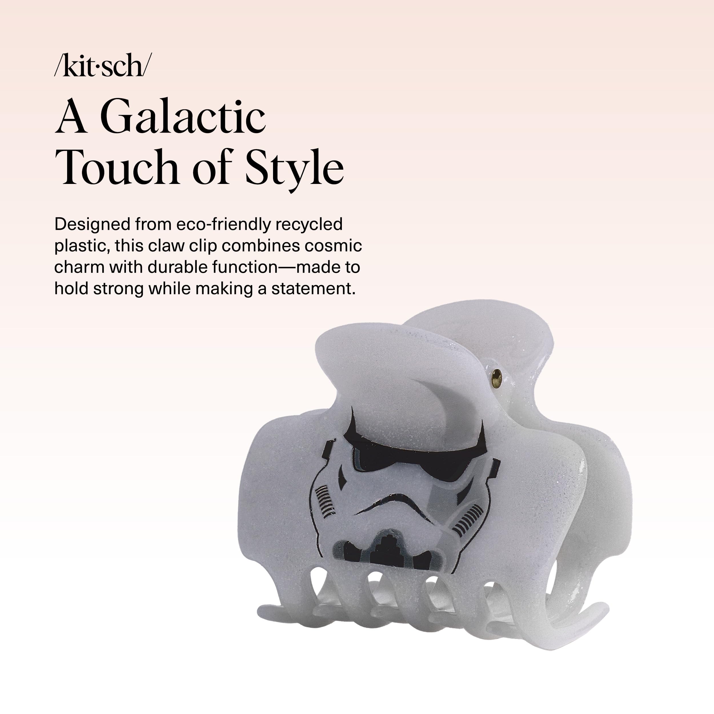 Kitsch x Star Wars Stormtrooper Glitter Hair Clip for Women - Iconic Galaxy-Inspired Claw Clip | Eco-Friendly Recycled Plastic,