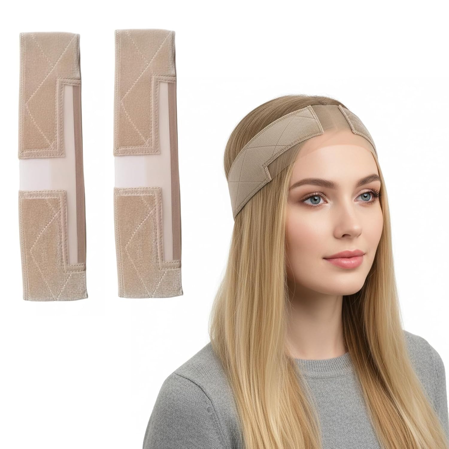 2 Pieces Makeup Hair Band, Women Beauty Accessories Headband For Face Wash And Wig Wearers, Secure Attachment Head Set For Activ