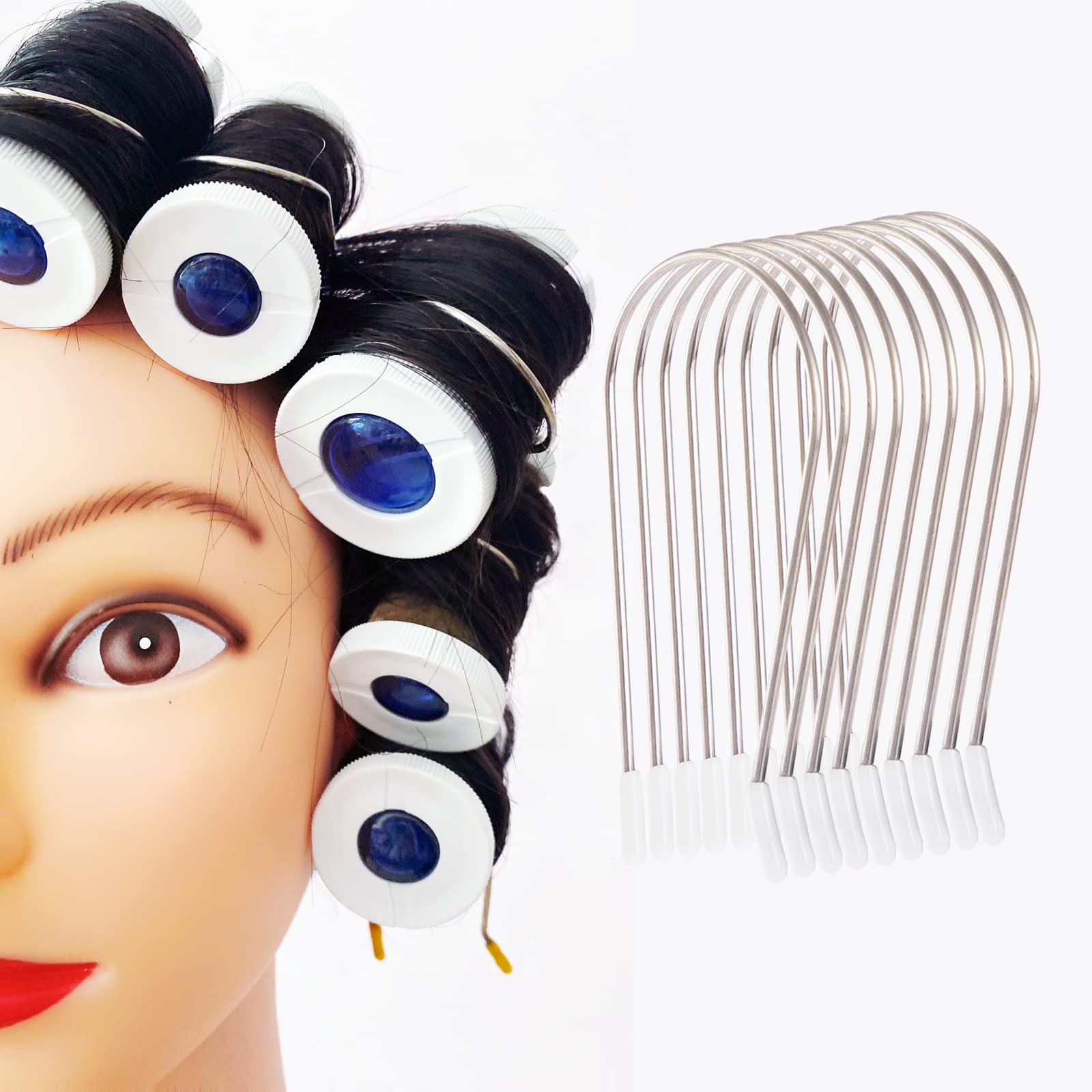 Large Hot Curler Clips Replacement Pins Hot Roller Strong Securing Clips, for 1  inch Hot Roller Kit with Organizer Box(20 Pcs M