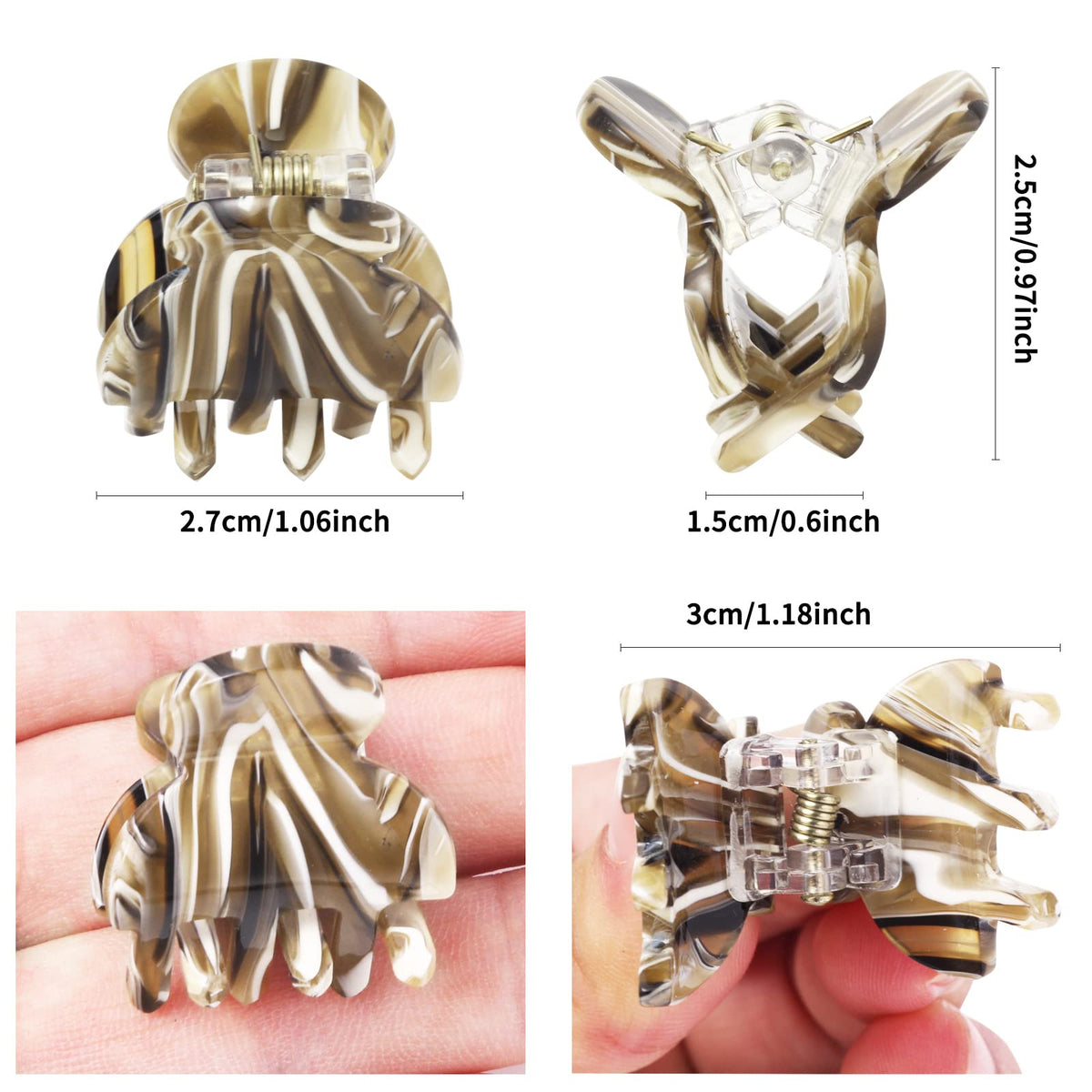 Cobahom 6Pcs 1.06 Inch Small Hair Clips Mini Claws Clips For Thin Thic ...