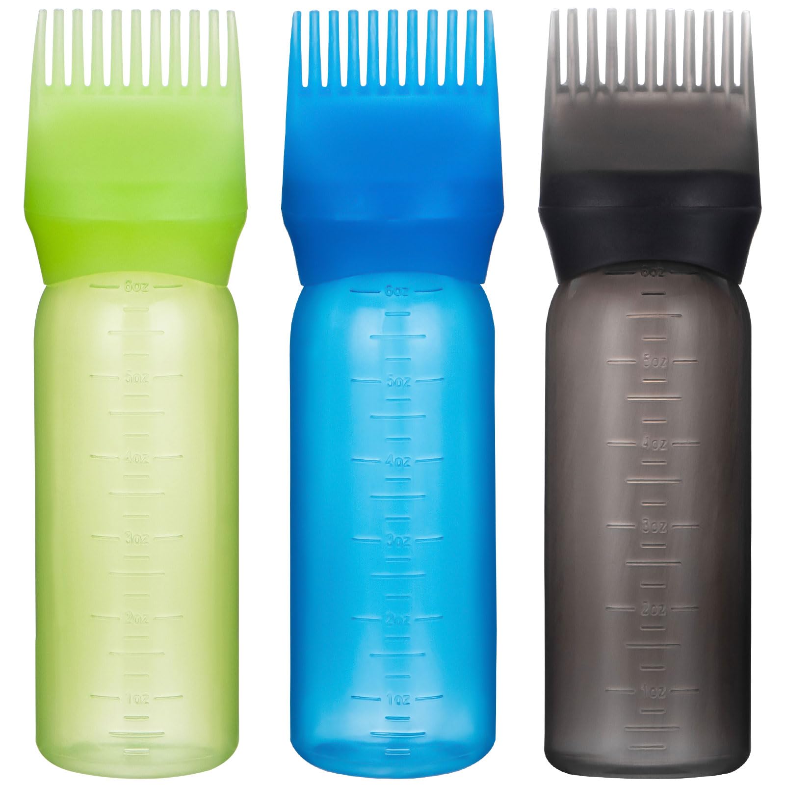 Yebeauty Root Comb Applicator Bottle, 6 Ounce Applicator Bottle for Hair Dye Bottle Applicator Brush with Graduated Scale- 3 Pac