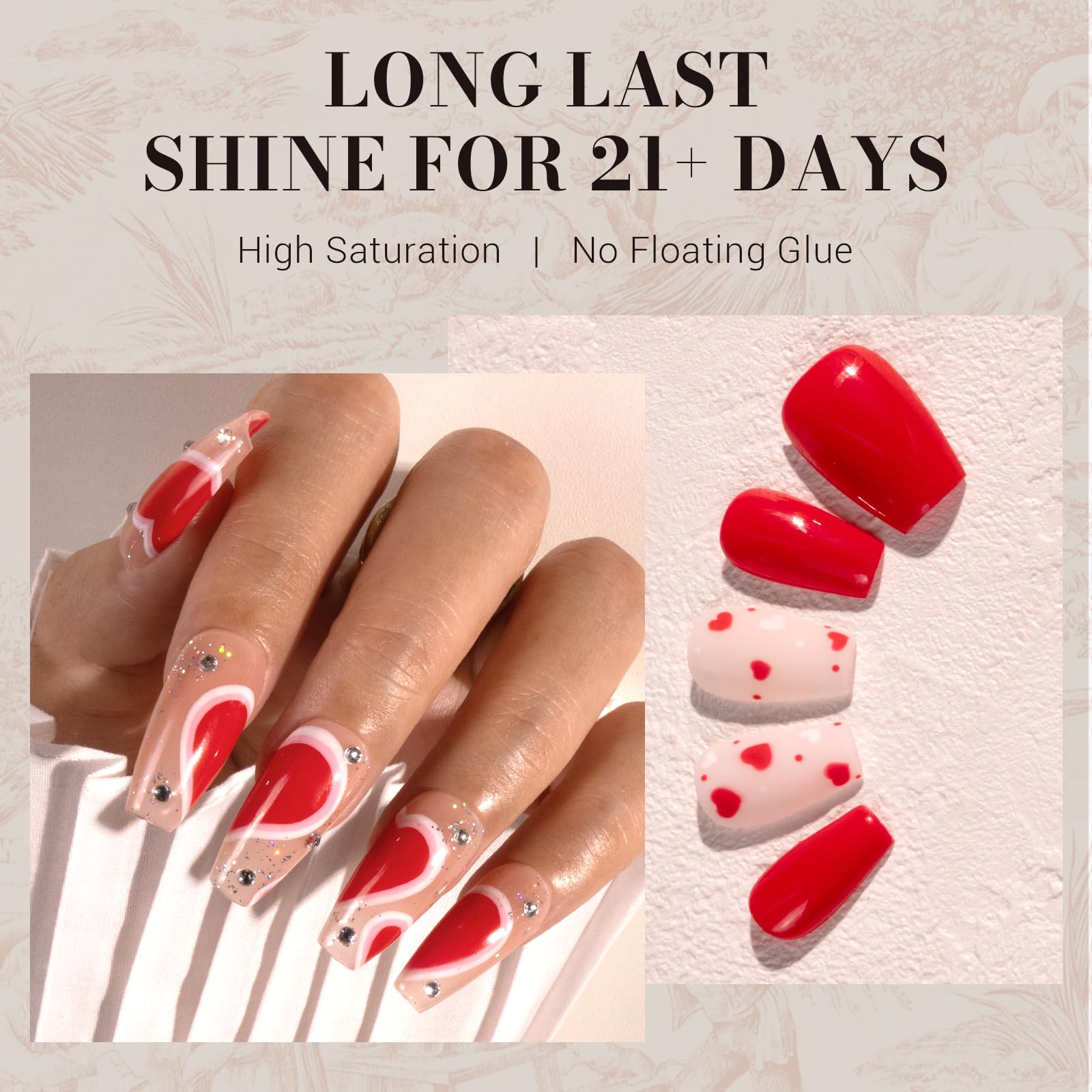 Melodysusie Red Gel Nail Polish, 0.5 Fl Oz Soak Off Uv Led Bright Red Gel Polish Gift For Women Nail Art Manicure Salon Diy Nail