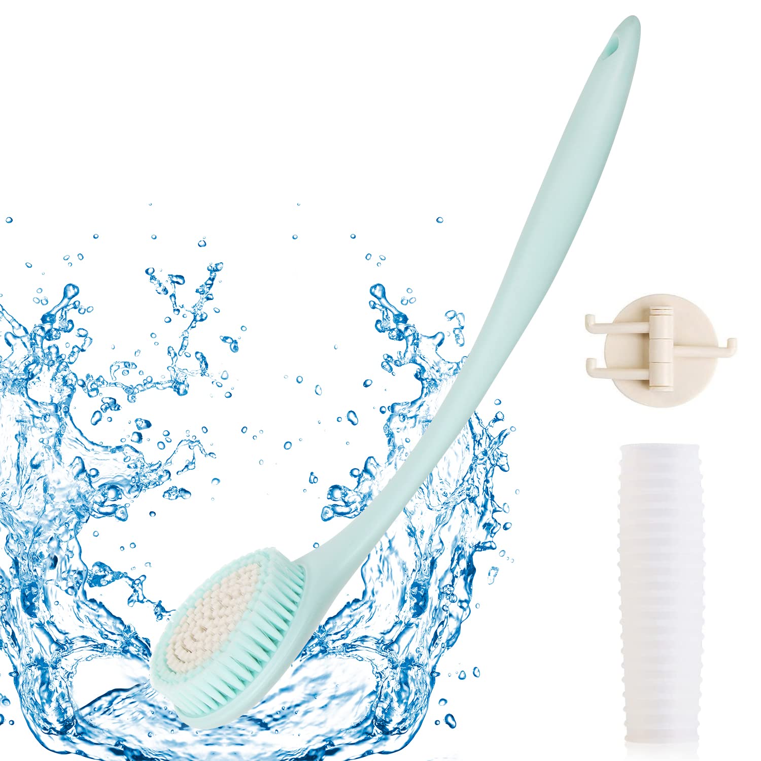 Bedelite Back Bath Brush Long Handle For Shower - Soft Shower Brush For Men  Women,Back Brush Scrubber(164 Long), Skin Exfoliato