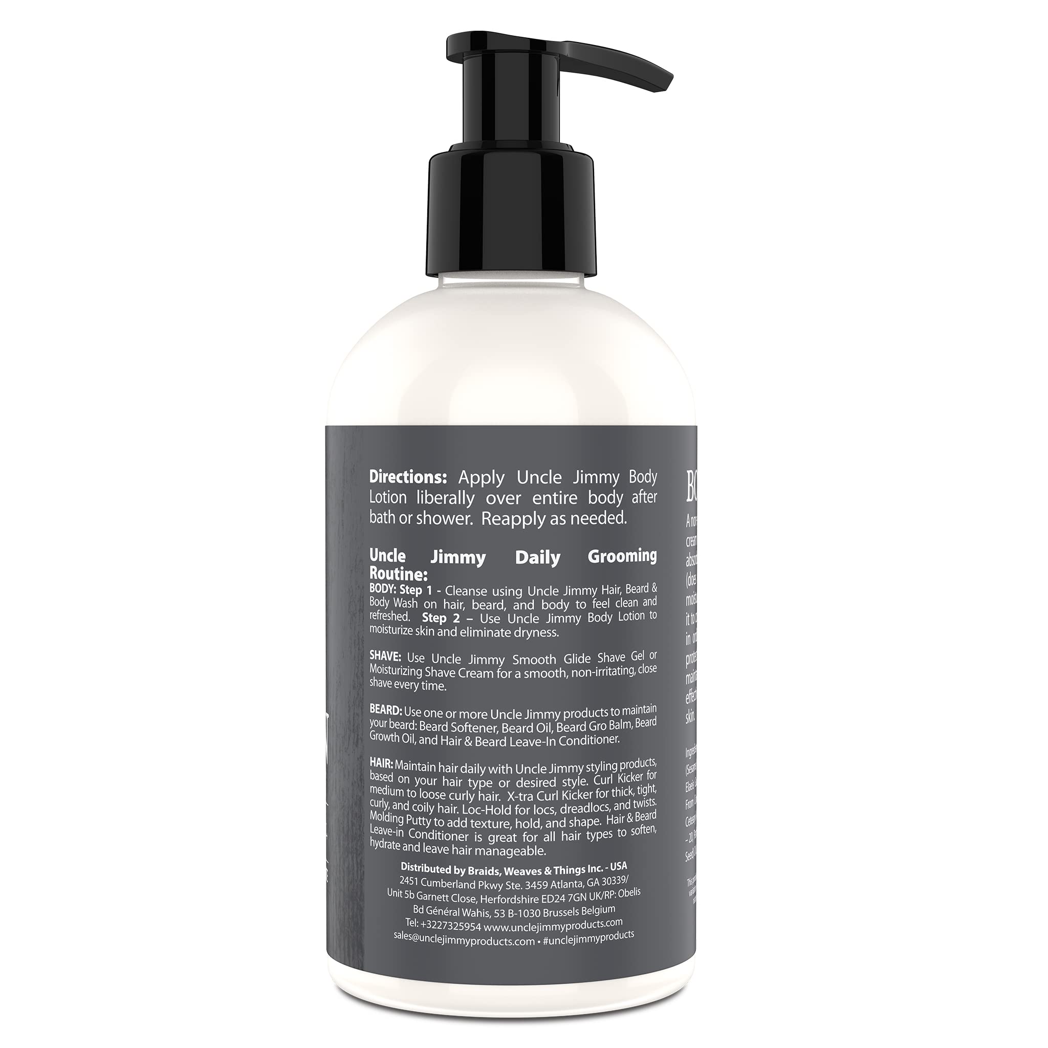 Uncle Jimmy Body Lotion For Dry Skin, Hand And Body Moisturizer Repairs Dry Skin And Retains Moisture, 8 Fl Oz