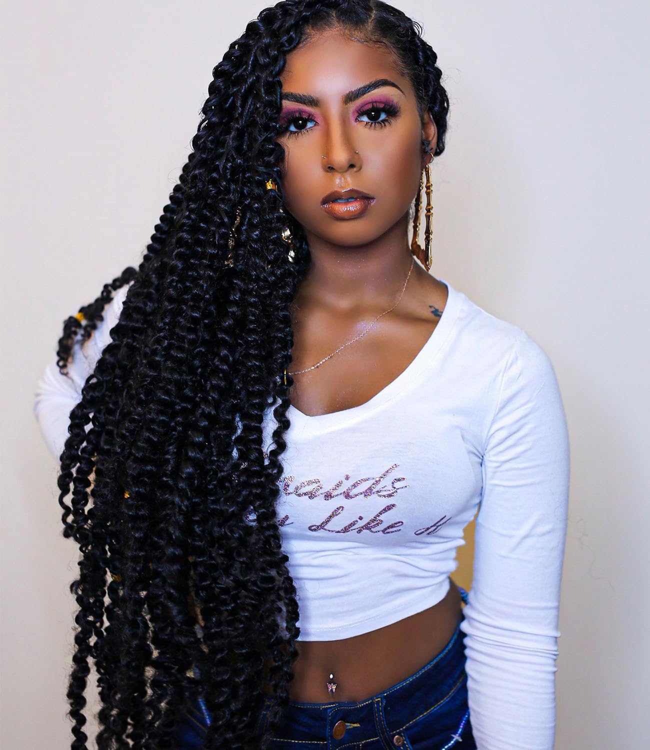 22 Inch Pre-Twisted Passion Twist Hair Crochet Hair For Black Women 8 Packs Passion Twist Pre-Looped Crochet Braids Hair Bohemia