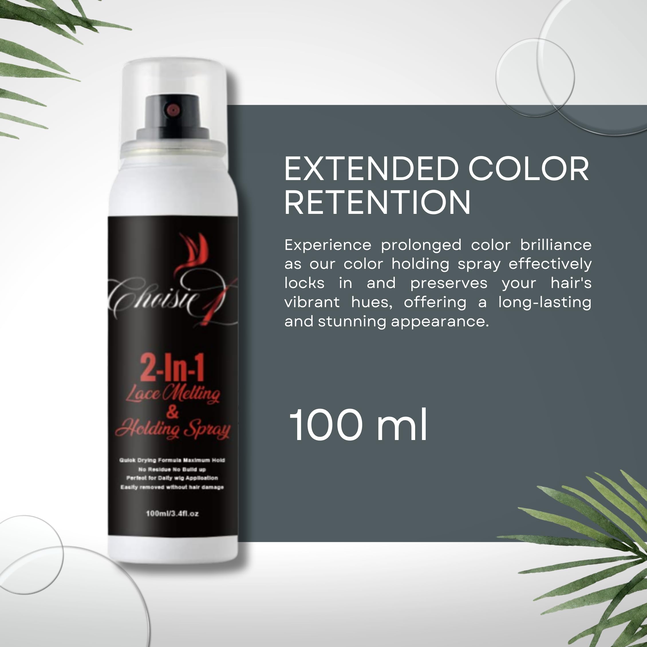 CHOISIE1 2-in-1 Lace Melting and Holding Spray Glueless Wig Adhesive Spray for Lace Front Hold Wig Spray Lace Melting Spray