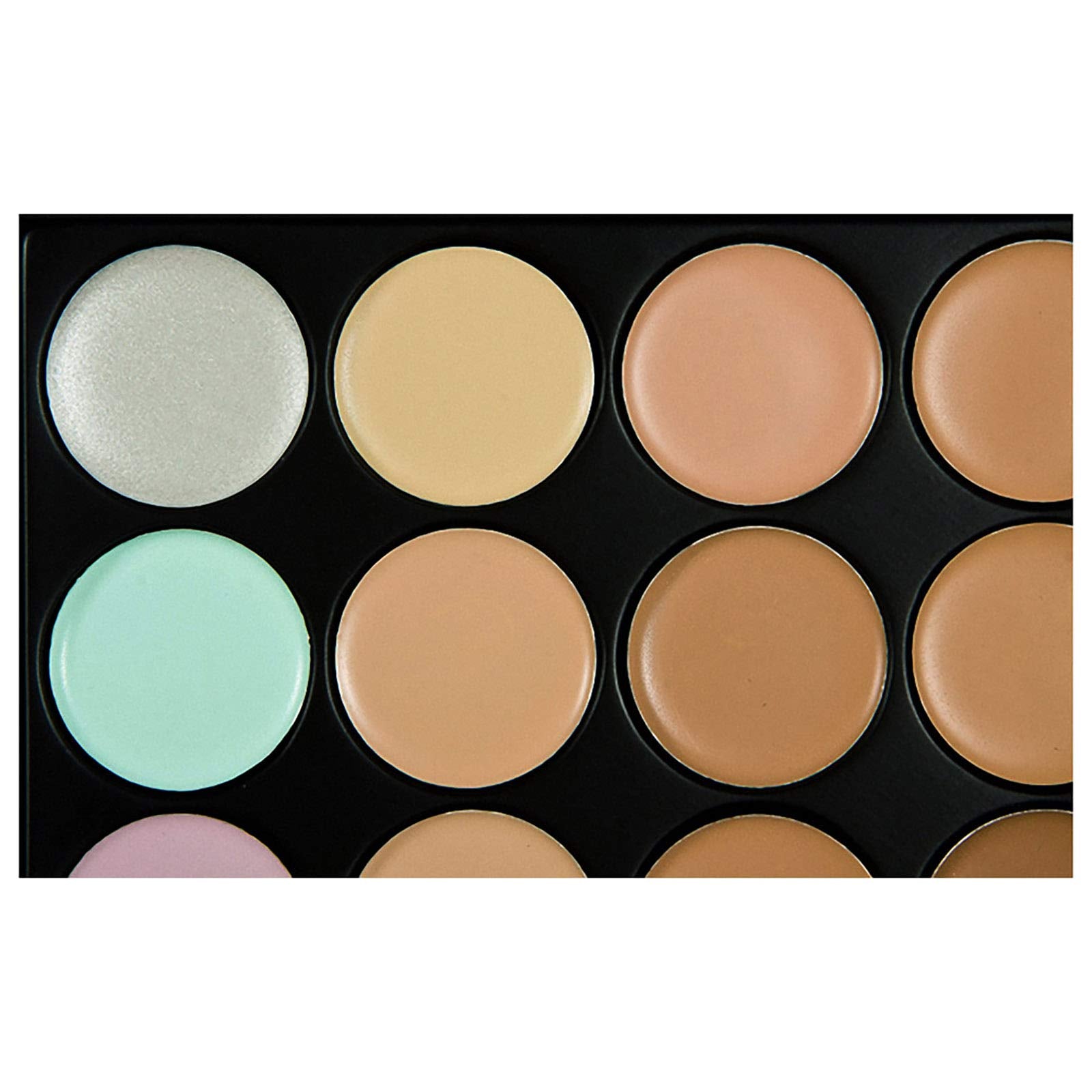 Concealer Palette, 15 Colors Makeup Palette Facial Camouflage Contour Palette With Sponge Puff Oval & Makeup Brush Beauty Make U