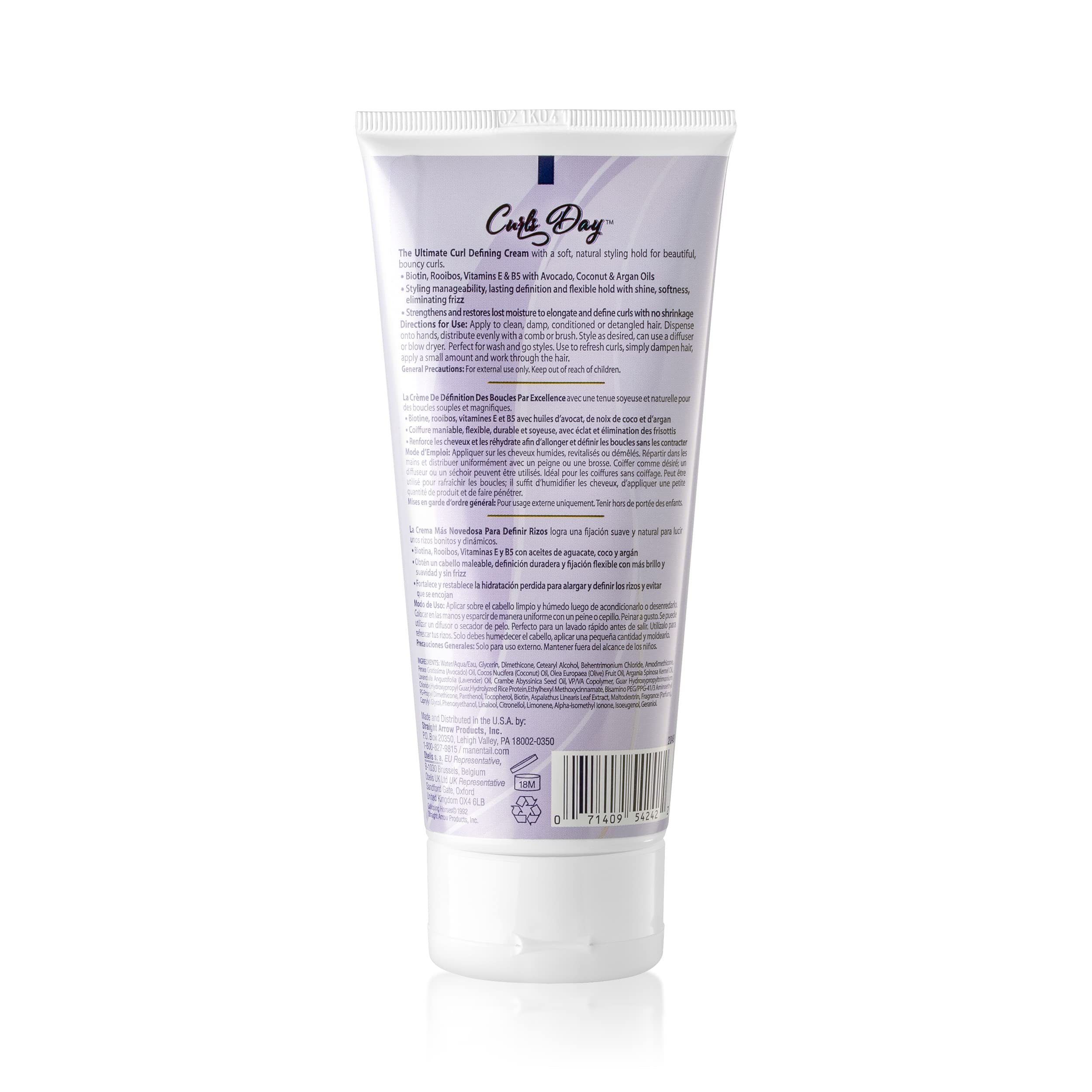 Mane 'N Tail Curls Day Curl Defining Cream With Biotin, Vitamin E And B5 Rooibos & Coconut Oil For Soft Natural Hold Sulfate And