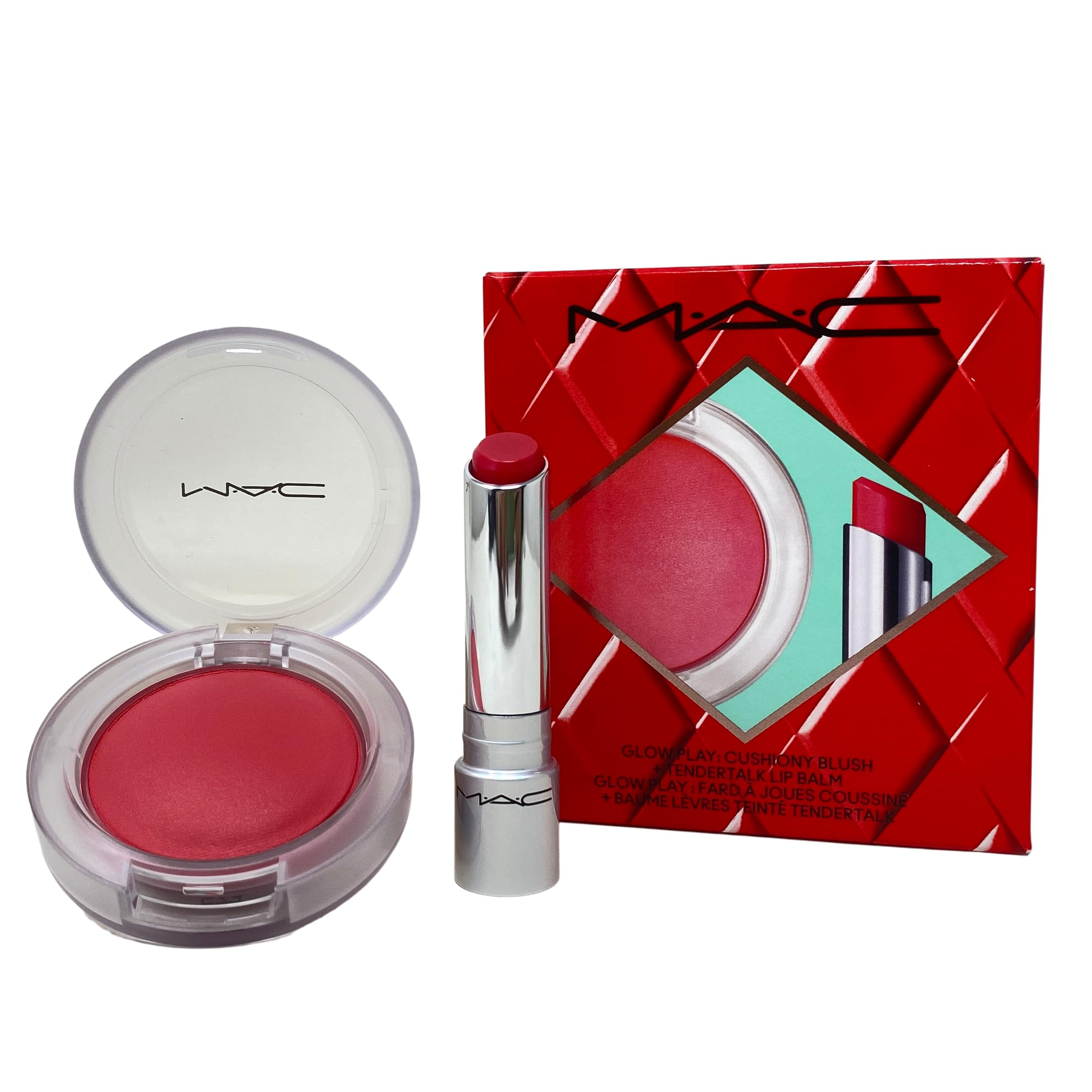 M.A.C Cosmetics No Work All Glow Play Kit: Pink  Glow Play Blush in Heat Index + Lip Balm in Banter.