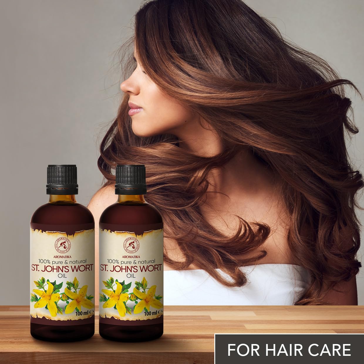 Aromatika St Johns Wort Oil 6.8 Oz (2 * 100Ml) - Hypericum Perforatum - Carrier Oil For Essential Oils - Oil For Skin - Hair Oil