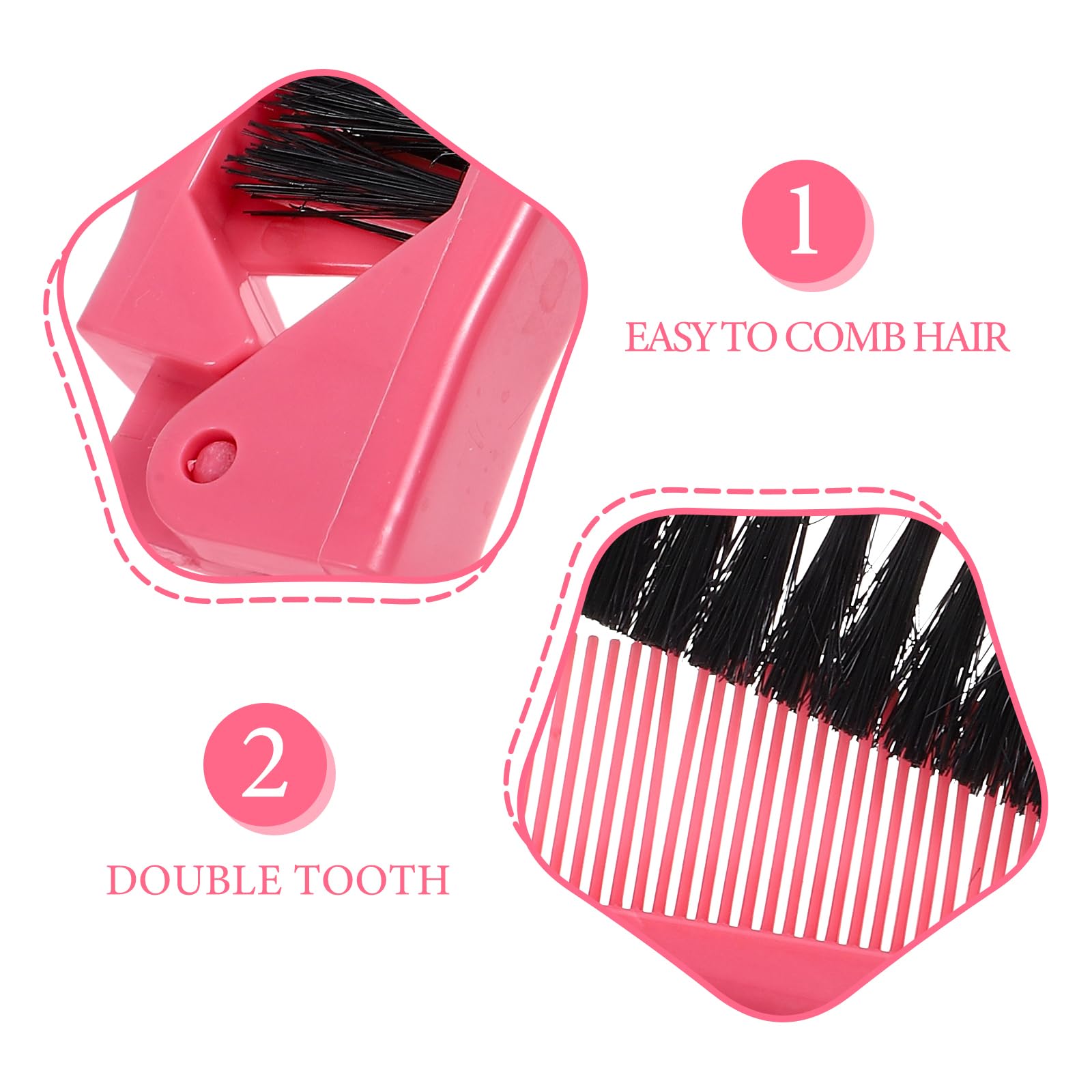 TOVINANNA Folding Hair Brush, 2pcs Portable Travel Comb 2 In1 Double Sided Teeth Comb Small Foldable for Purses, Pocket Hair Com