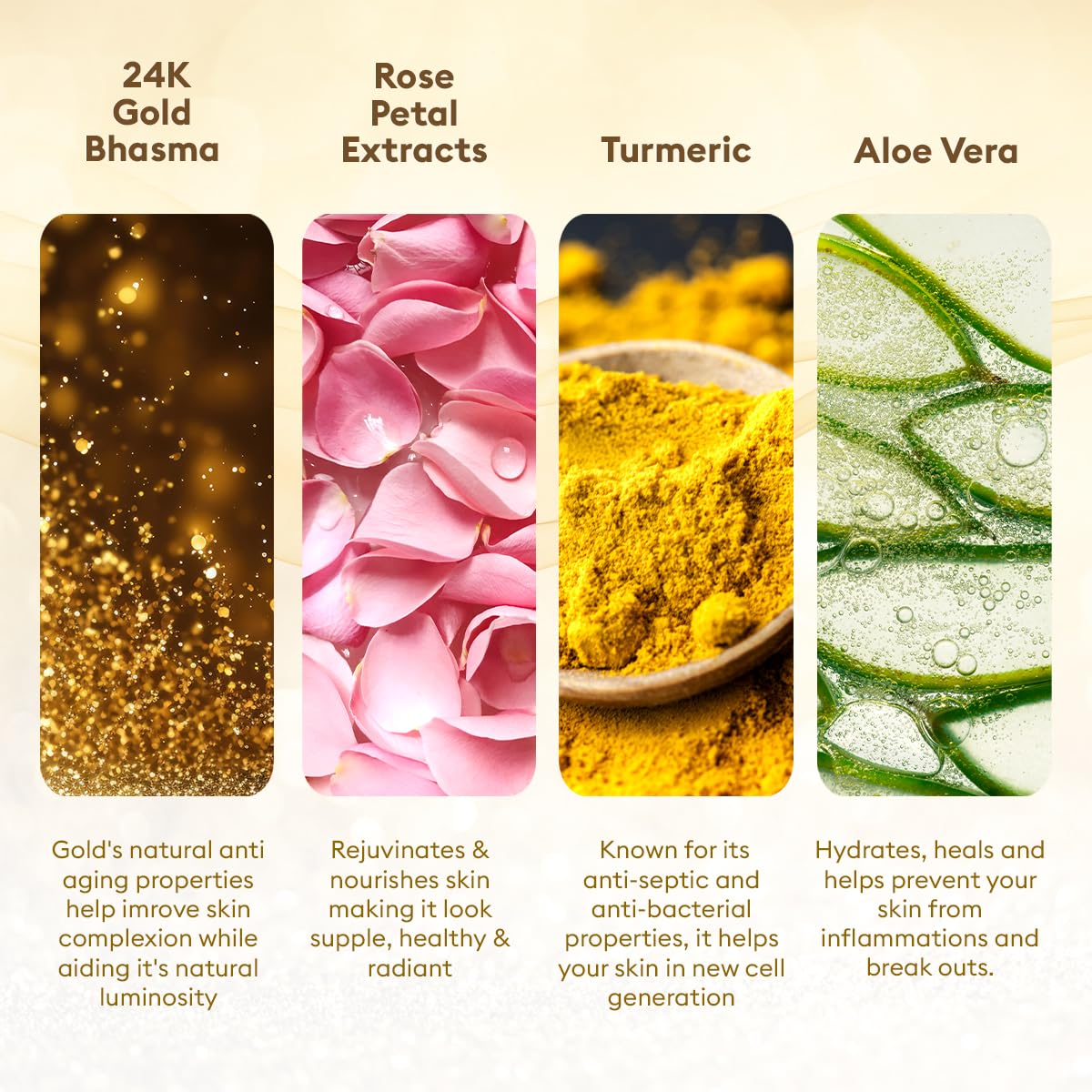 Vlcc Gold Facial Kit + Free Rose Water Toner | 300Gm + 100Ml