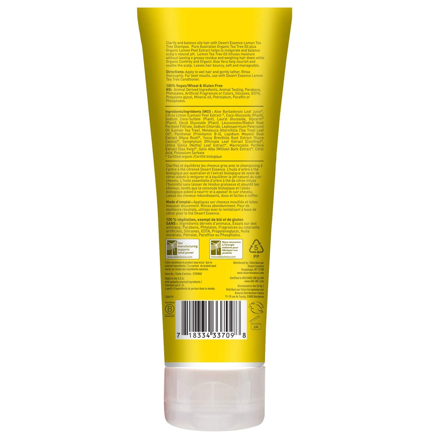 Desert Essence Lemon Tea Tree Shampoo & Conditioner Bundle - 8 Fl Ounce - Clarifying For Oily Hair - Essential Oils - Strengthen