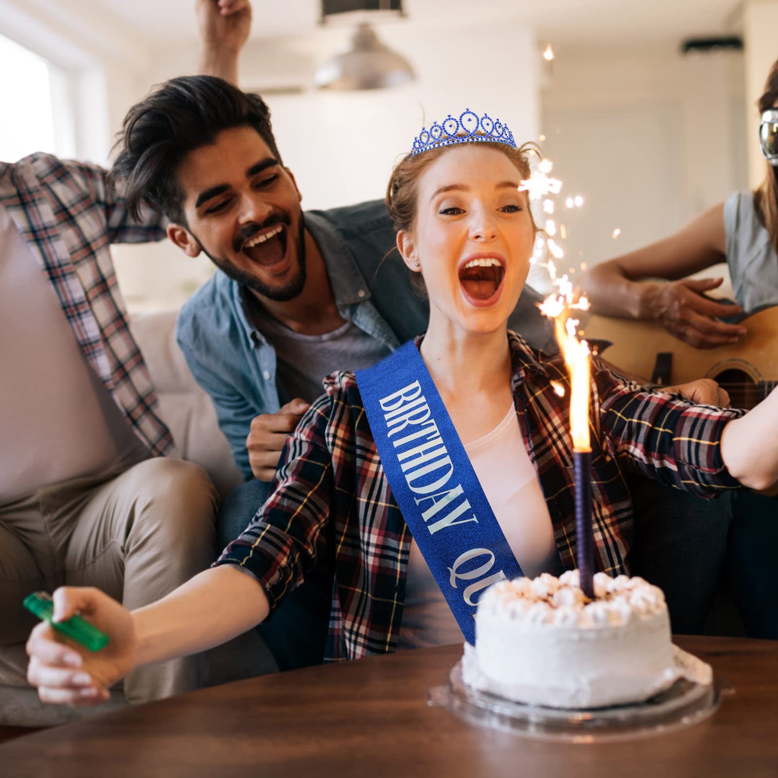 Birthday Queen Sash & Crystal Crown Kit CIEHER Birthday Crown and Sash Birthday Crowns for Women Birthday Sash Women Girls Crown