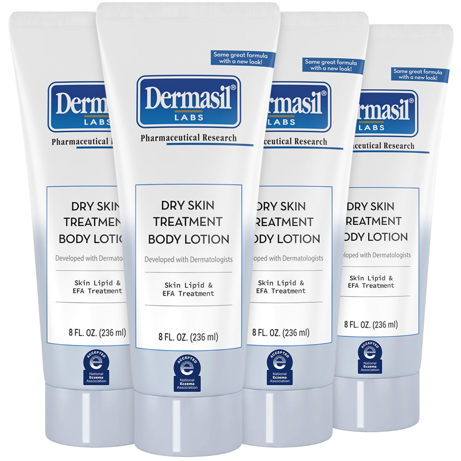 Dermasil Body Lotion, Dry Skin Treatment, 4Pack  NonGreasy, FastAbsorbing, FragranceFree Lotion, CrueltyFree, 8 Oz Ea