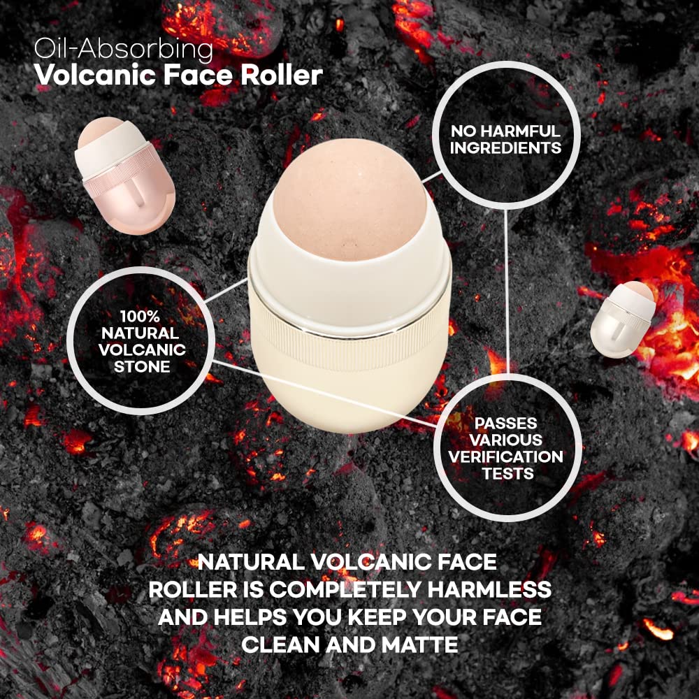 Onpple Original K-Make Up Oil-Absorbing Volcanic Face Roller, Portable And Reusable Facial Skincare Massage Tool, Oil Control On