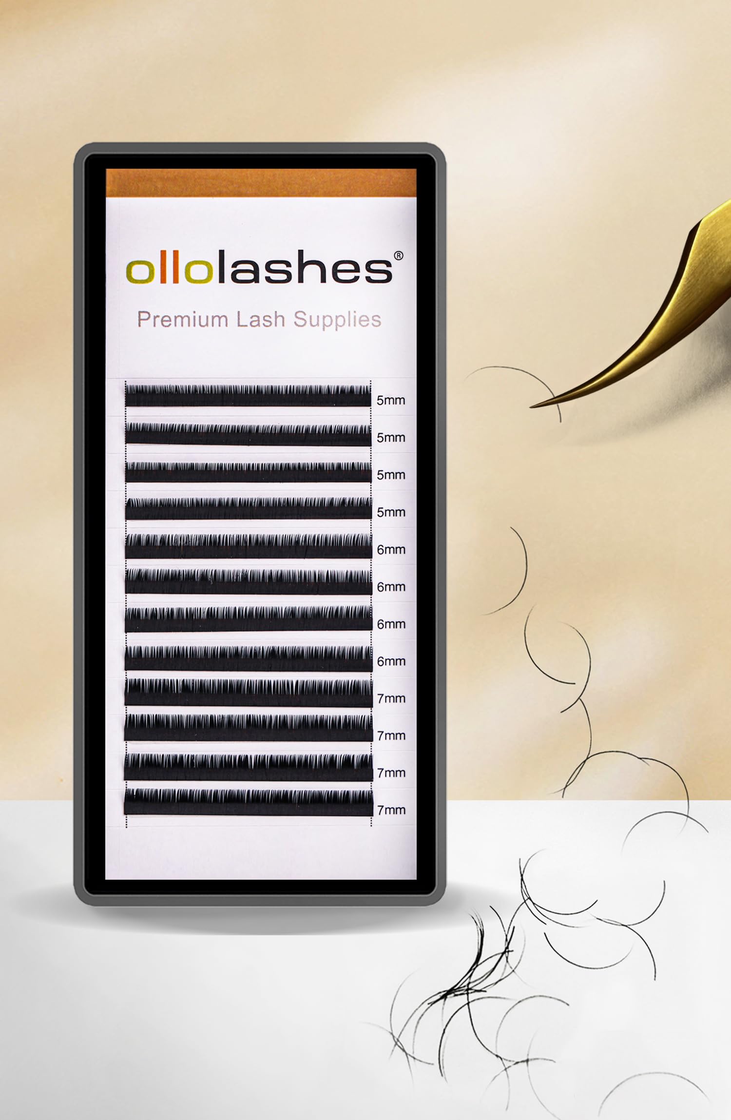 OLLOLASHES Bottom Lash Extension B C J Curl Mix4-10mm 0.03 0.05 0.07 0.10 0.15 thickness Black Color Super Matte Bottom Lash Ext