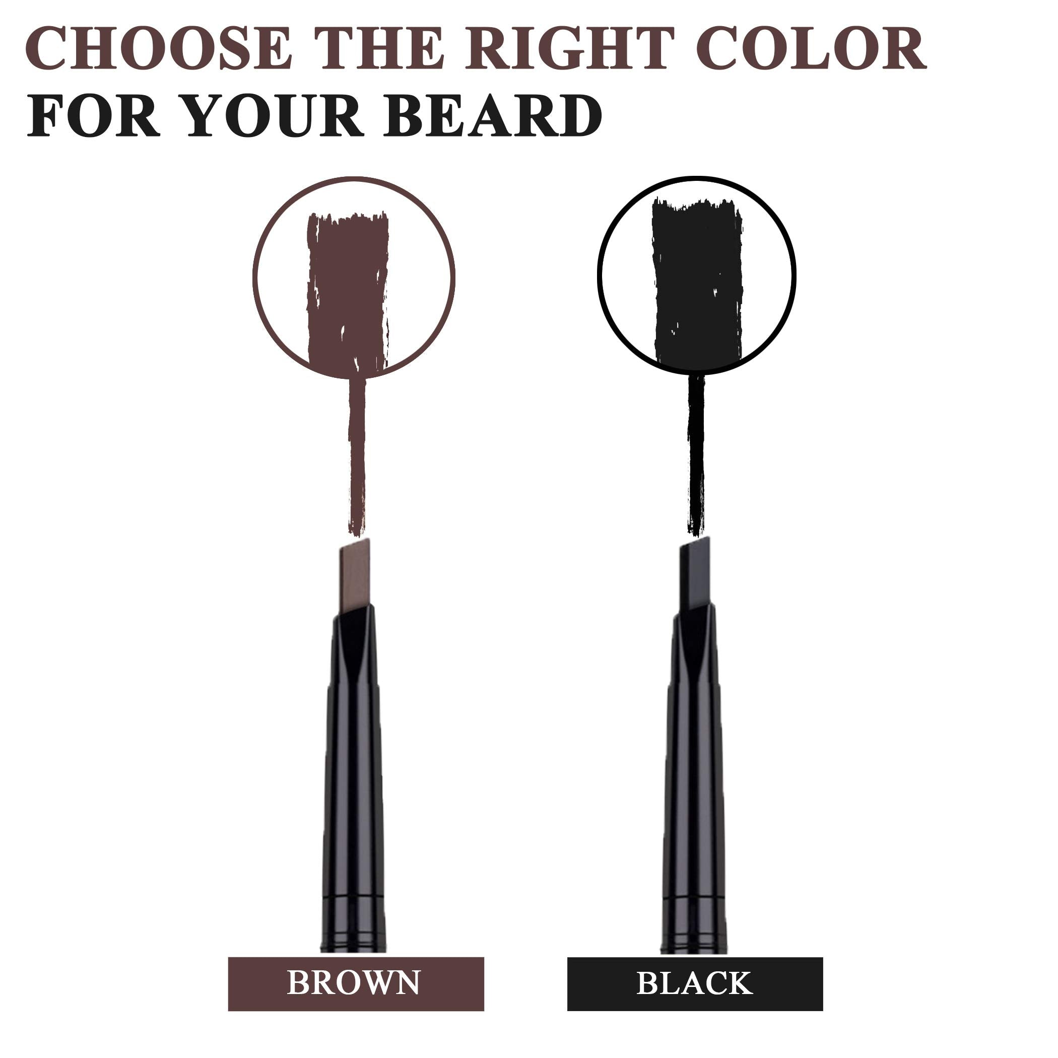 Beard Pencil Filler For Men - Water Resistance, Sweat Proof, Long Lasting & Natural Finish Barber Pencil, Mustache Repair Shape,