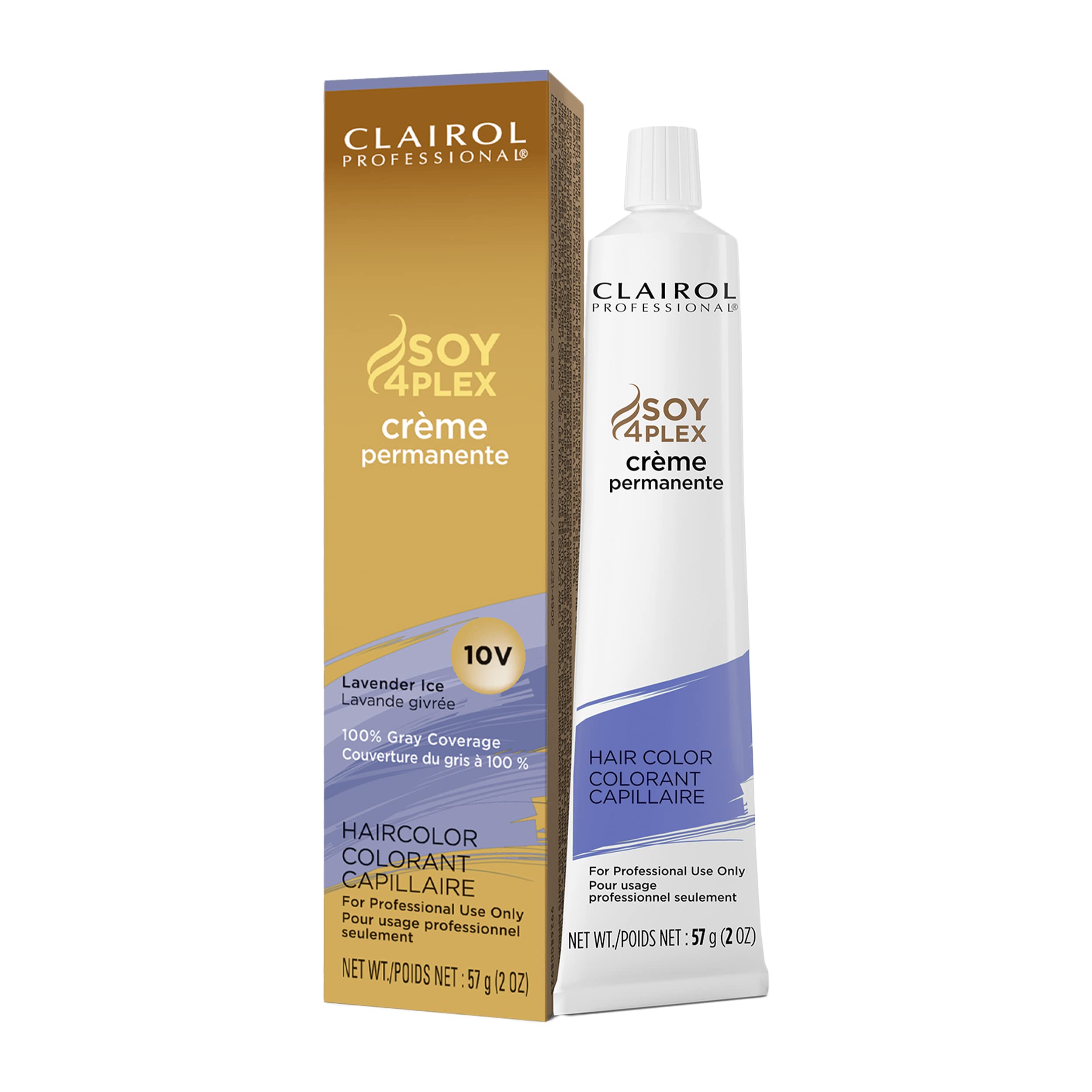 Clairol Professional Permanent Crème Hair Color, 10v Lavender Ice, 2 oz - Long-lasting, Vibrant Color, Easy Application