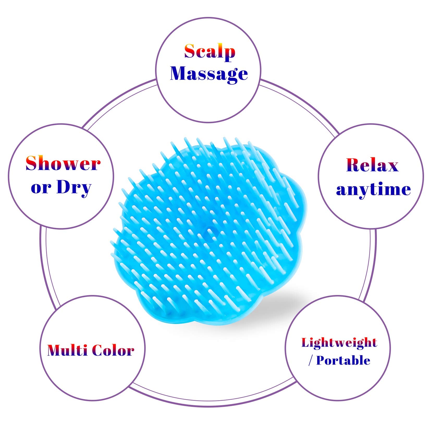 Yealife Hair Scalp Exfoliator Brush Dandruff Cleaning Brush, Flexible Scalp Massager Brush, Shower Scalp Shampoo Brush For Home,