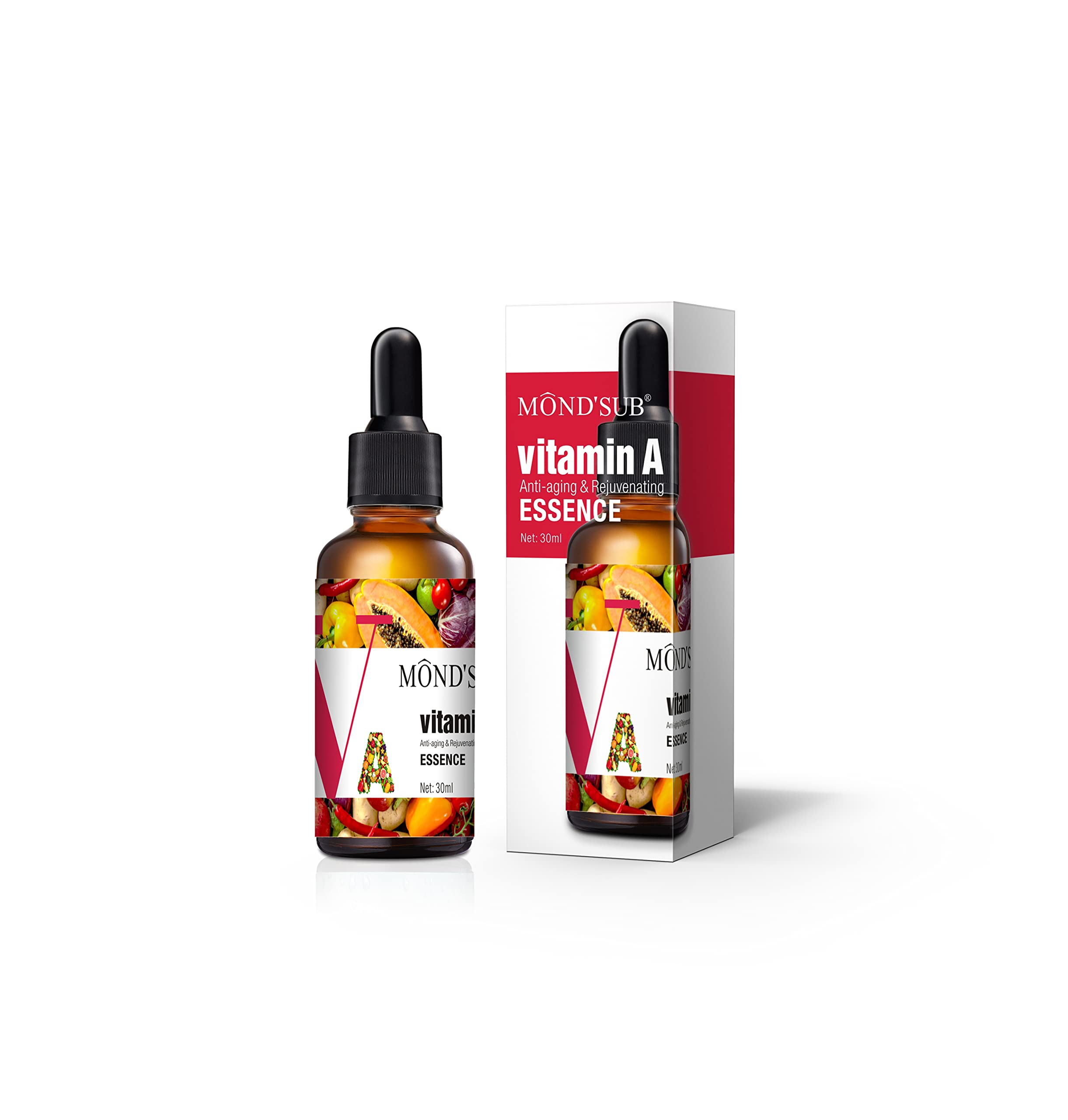 MondSub Vitamin A Retinol Face Serum With Hyaluronic Acid And Vitamin E For AntiAging (Night Serum)  30Ml